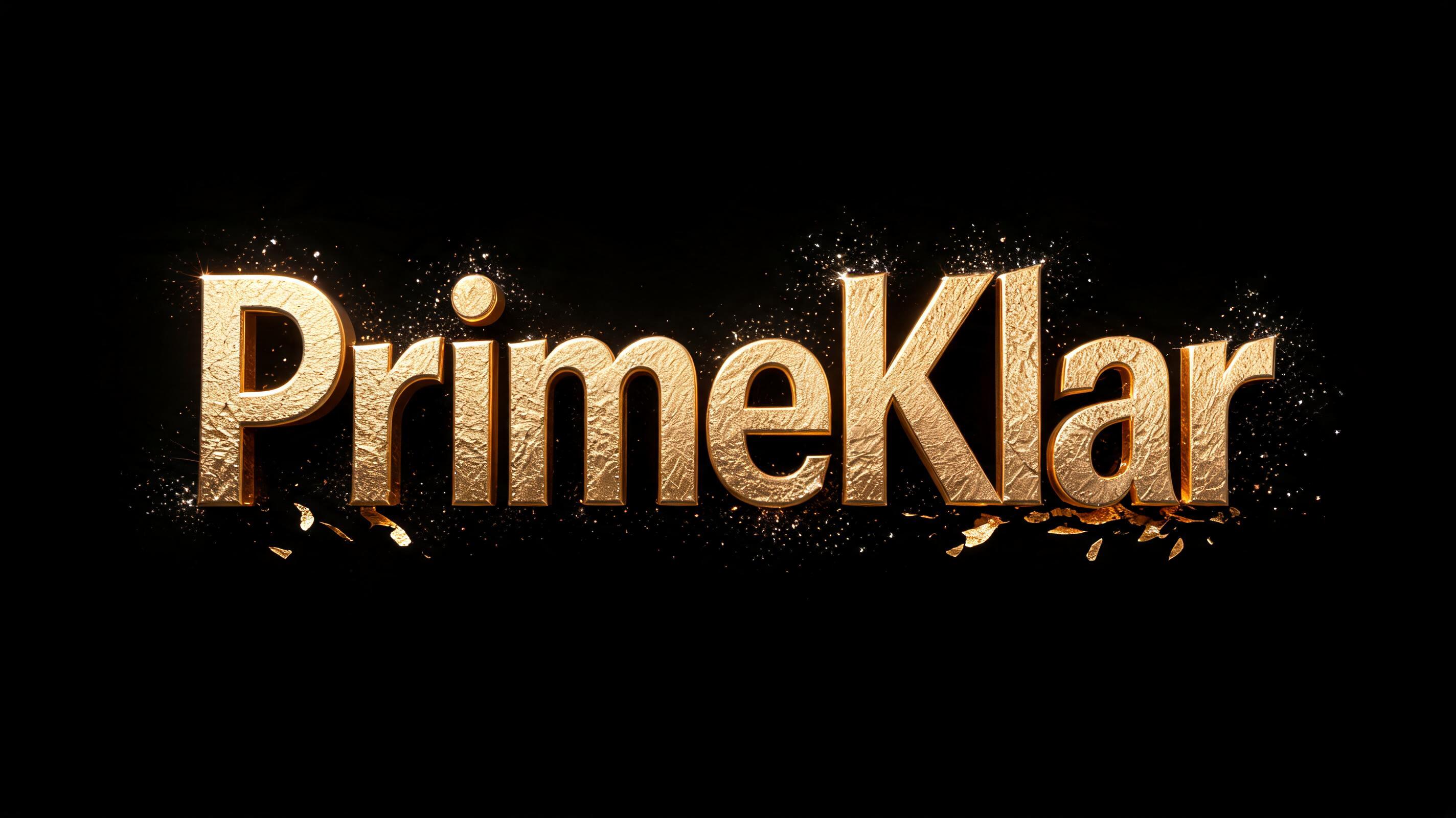 "PrimeKlar" — Luxury Gold | AI Text Effect Generator