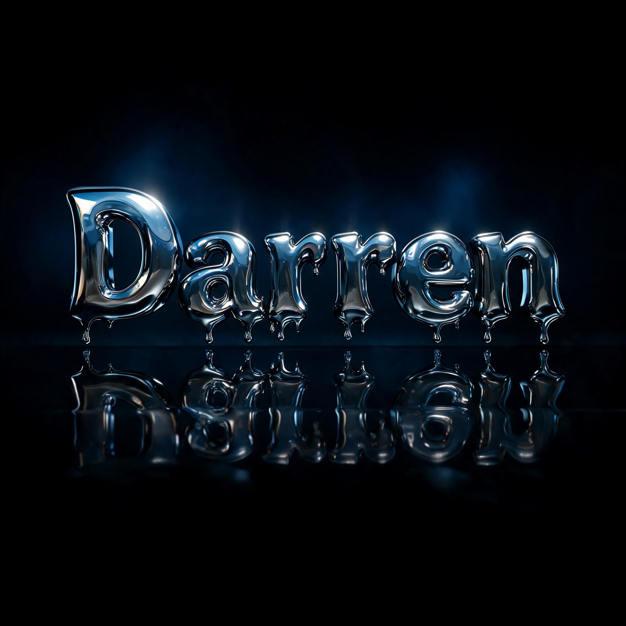 "Darren" — Cyberpunk Chrome text effect