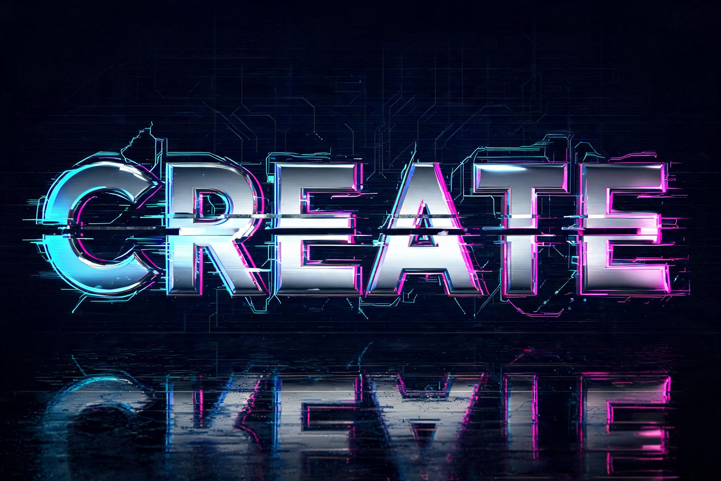 "Create" — Cyberpunk | AI Text Effect Generator
