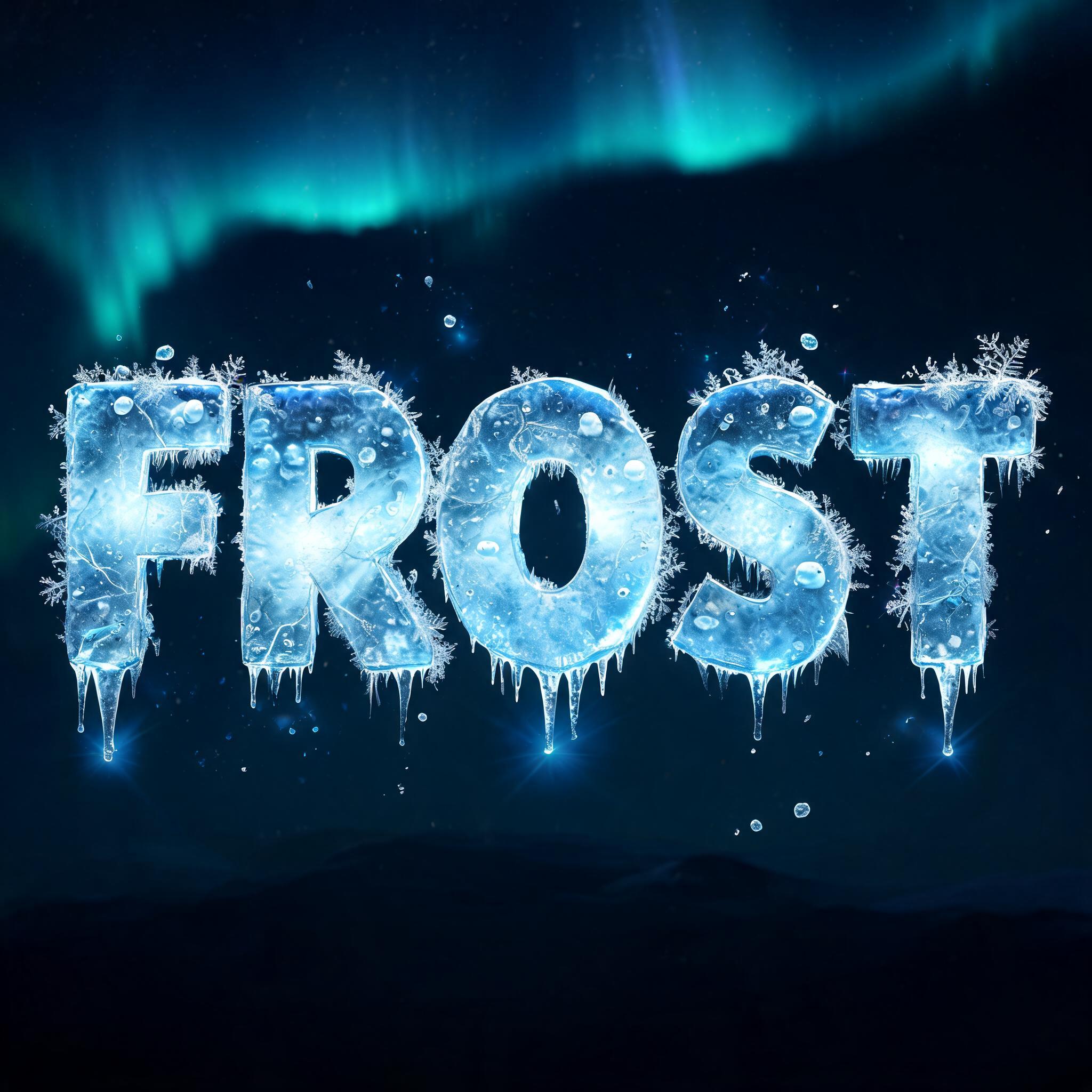 "Frost" — Glass Frozen | AI Text Effect Generator
