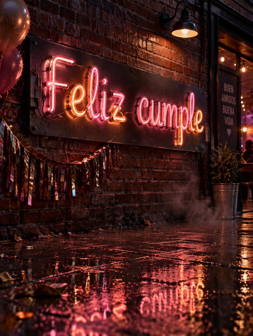 "Feliz cumple" — Neon Sign | AI Text Effect Generator