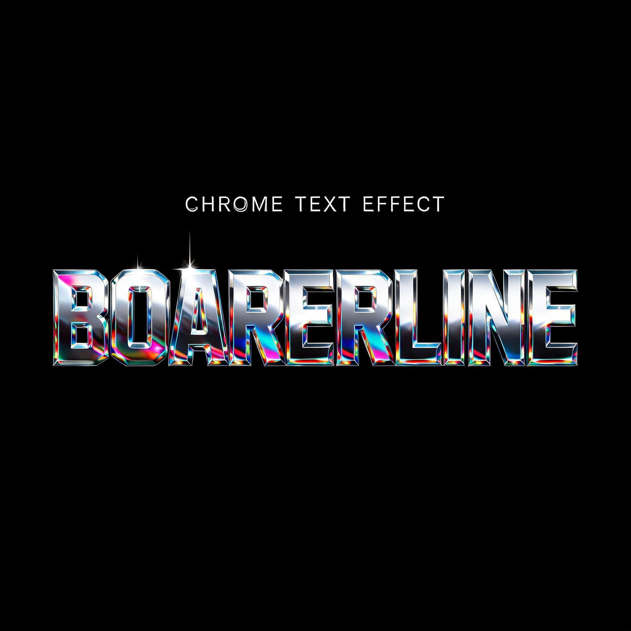 "BOARERLINE
CHROME TEXT EFFECT" — Y2k Chrome | AI Text Effect Generator