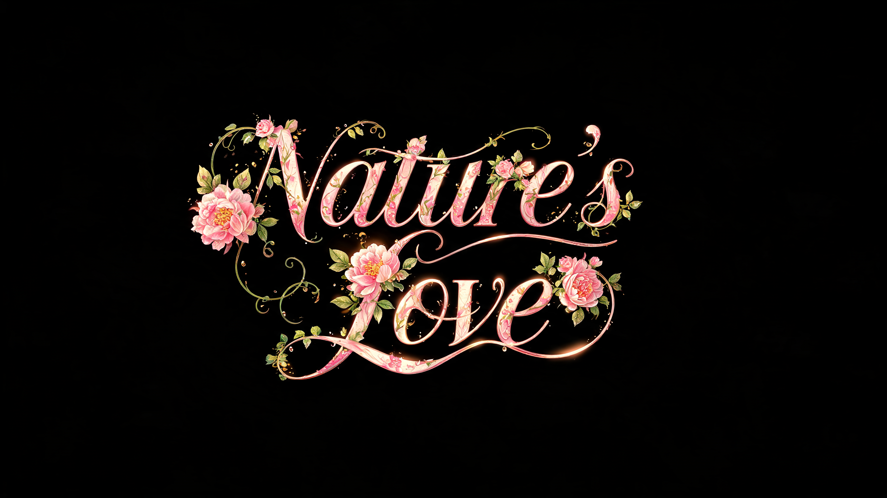 "Nature's Love" — Hawaiian text effect