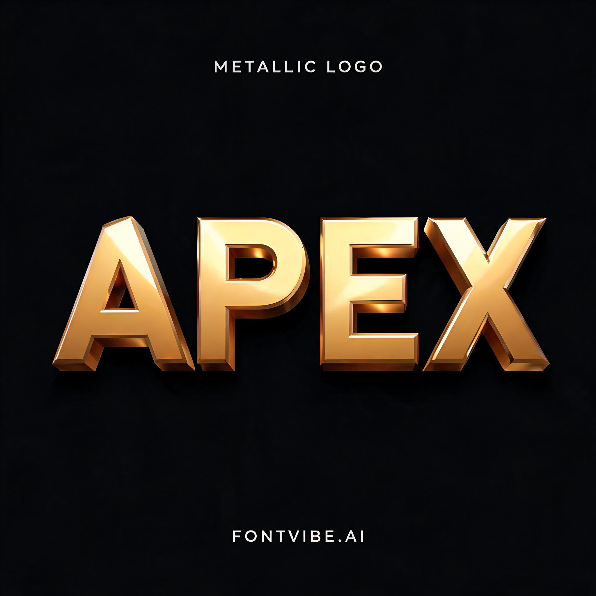 "APEX" — Metallic | AI Text Effect Generator