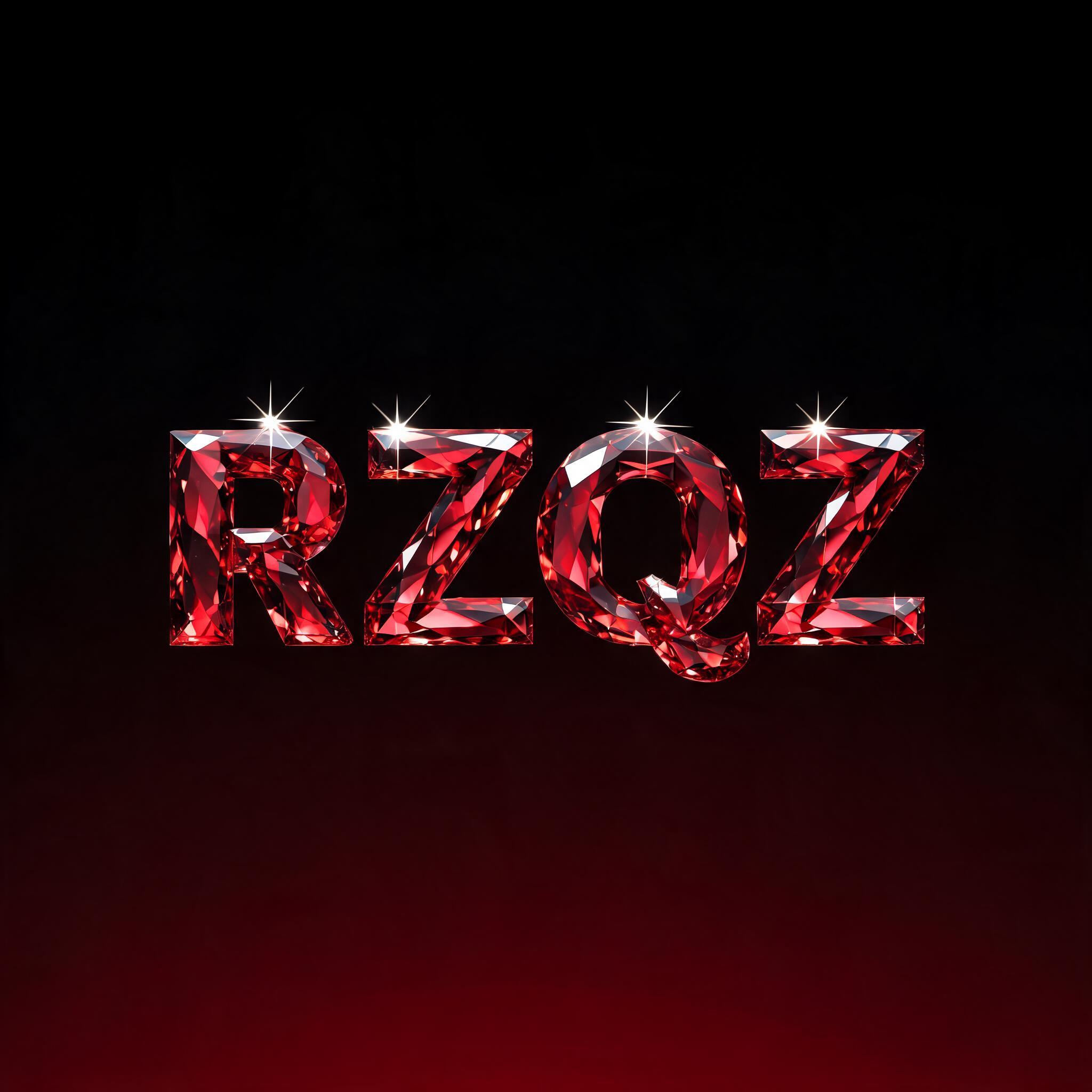 "RZQZ" — Glass Crystal | AI Text Effect Generator