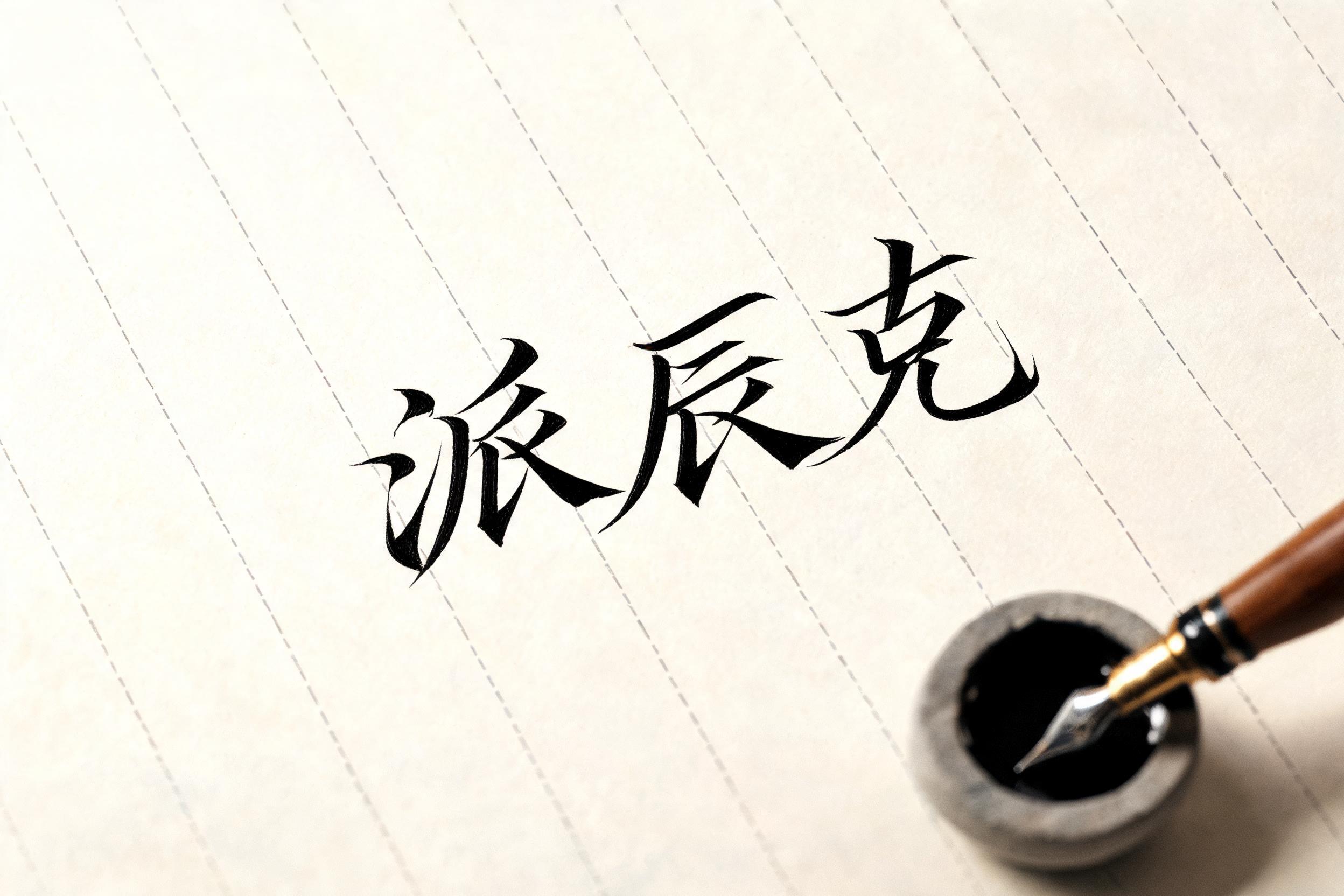 "派辰克" — Cursive Calligraphy | AI Text Effect Generator