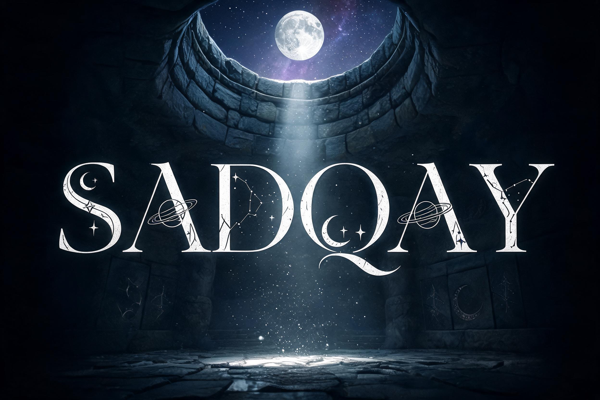 "Sadqay" — Celestial Symbol | AI Text Effect Generator
