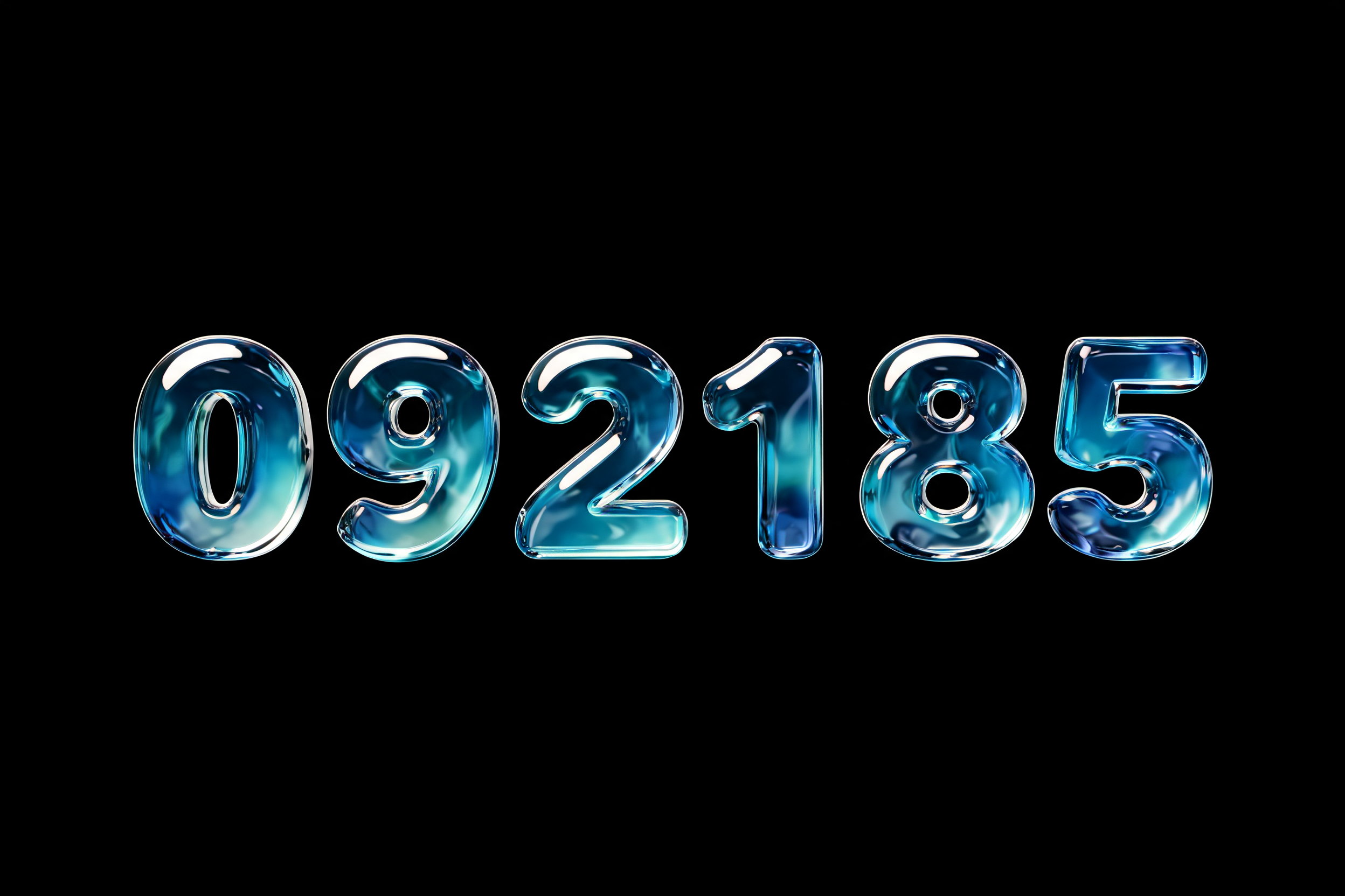 "092185" — Glass Liquid | AI Text Effect Generator