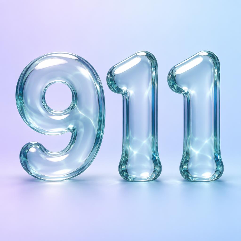 "911" — Glass Liquid | AI Text Effect Generator