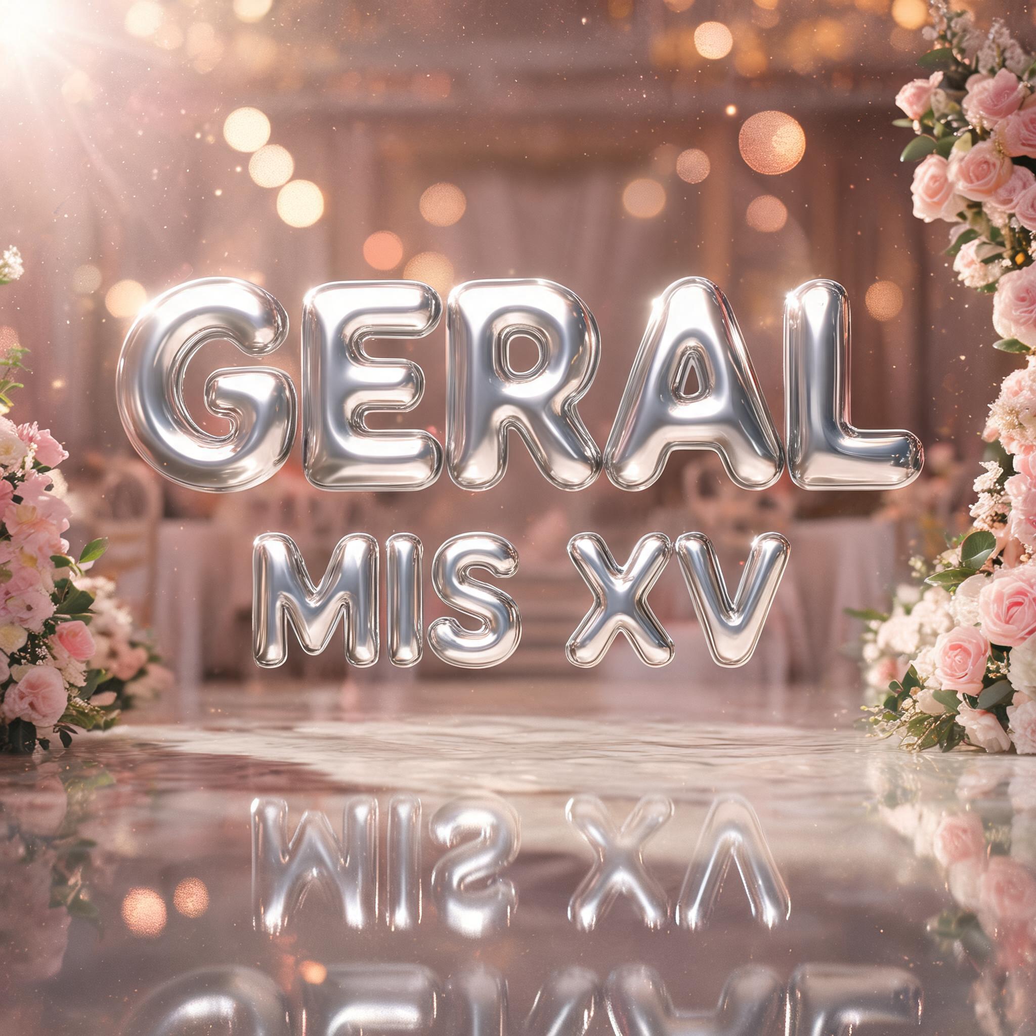 "GERAL  MIS XV" — Chrome Metal 3d | AI Text Effect Generator