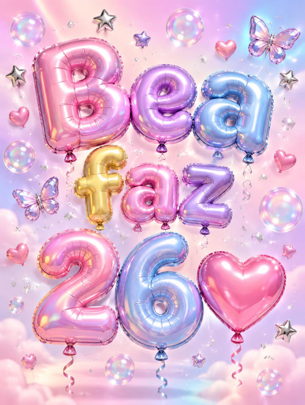 "Bea faz 26 🩷" — Y2k Bubbly | AI Text Effect Generator