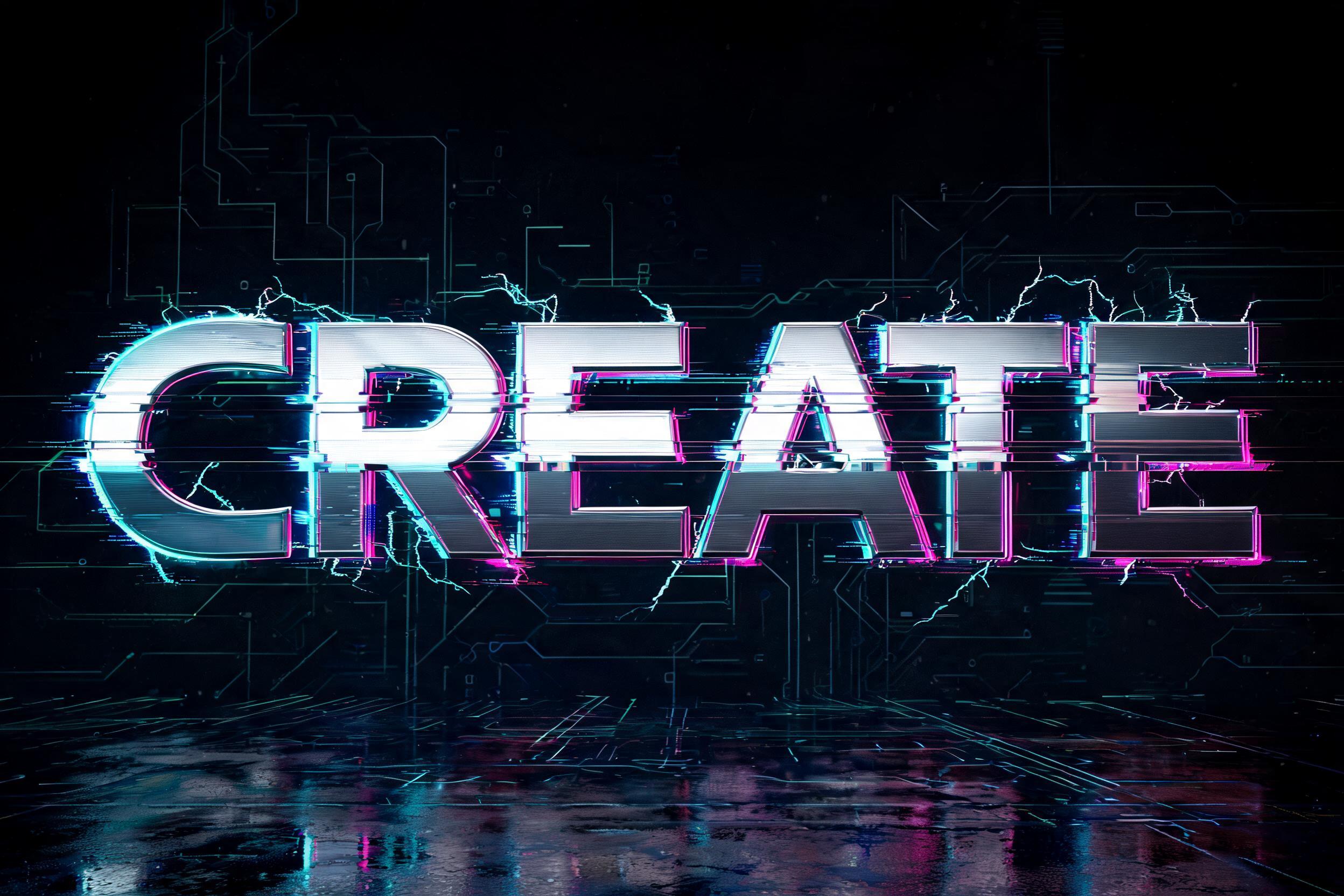 "Create" — Cyberpunk | AI Text Effect Generator