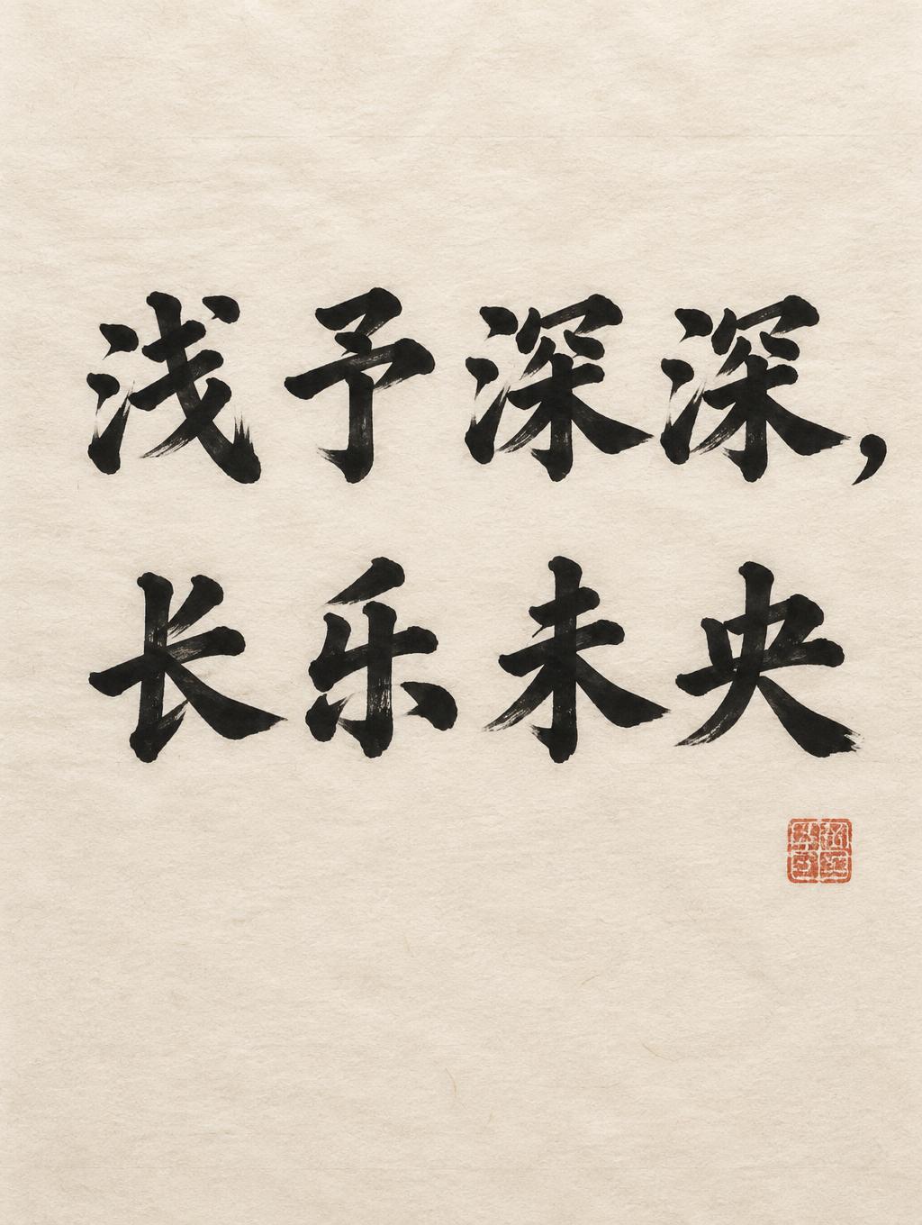 "浅予深深，长乐未央" — Brush Chinese Ink | AI Text Effect Generator