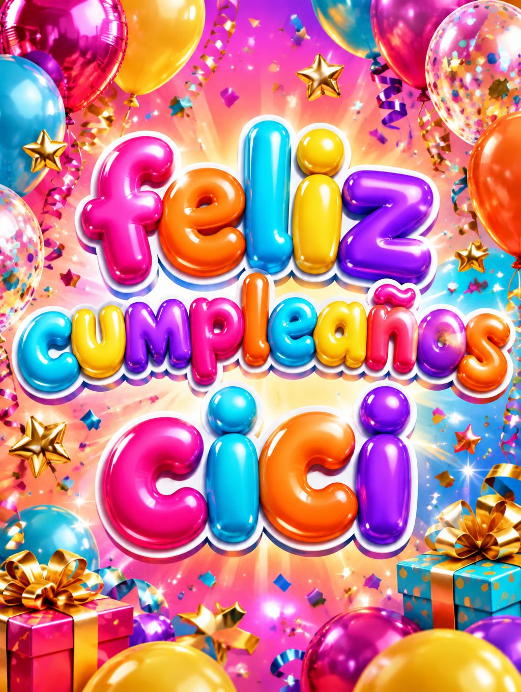 "feliz cumpleaños cici" — Birthday | AI Text Effect Generator