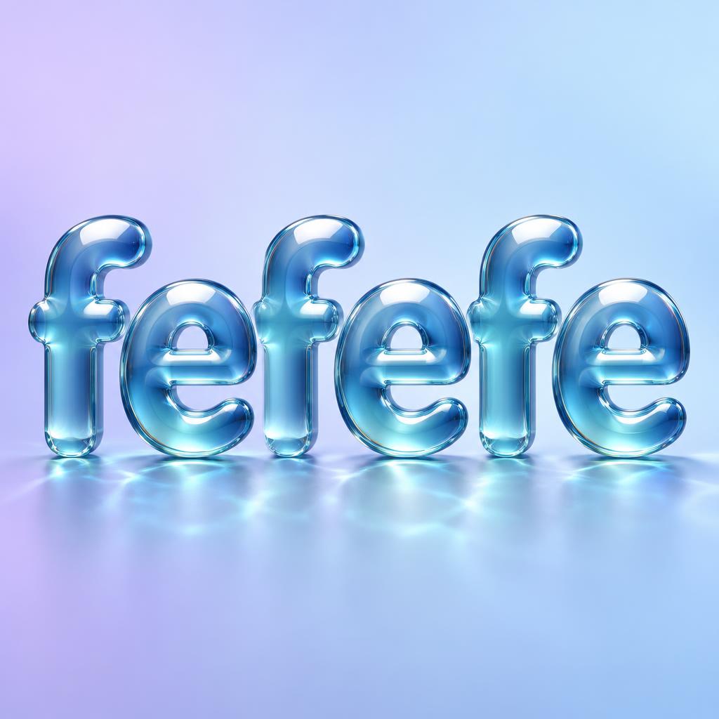 "fefefe" — Glass Liquid | AI Text Effect Generator