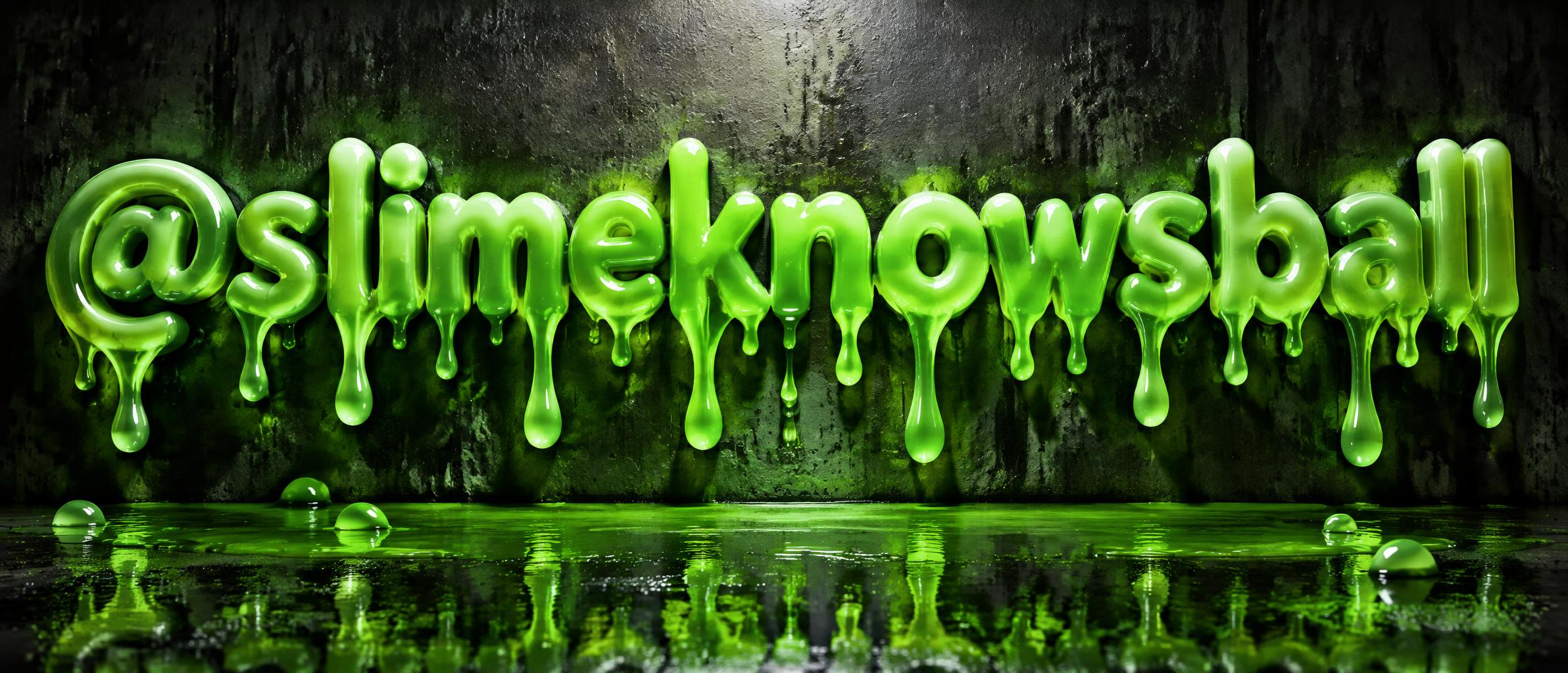 "@slimeknowsball" — Drip Font | AI Text Effect Generator