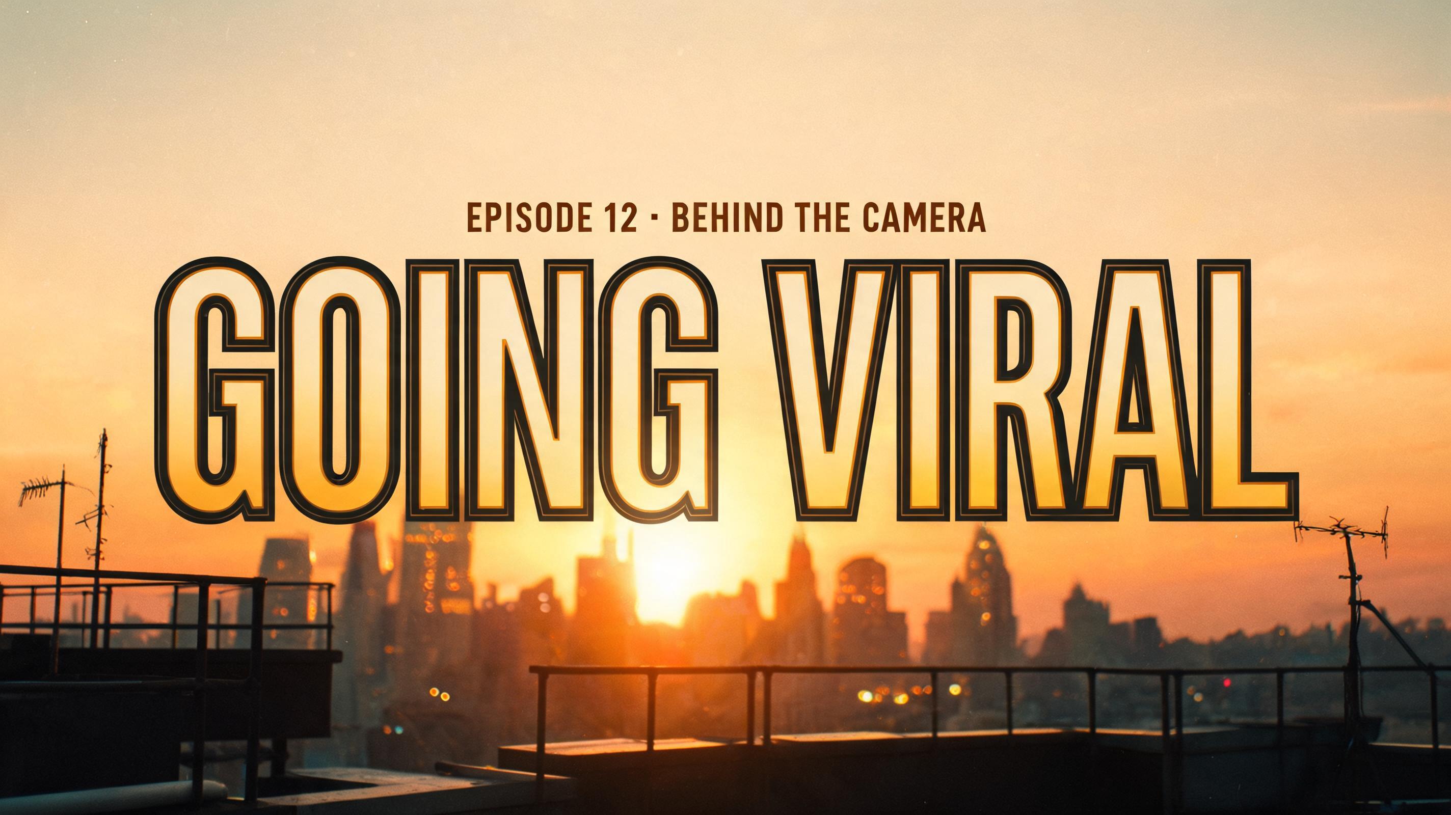 "GOING VIRAL
Episode 12 · Behind The Camera" — Cinematic Youtube Creator text effect