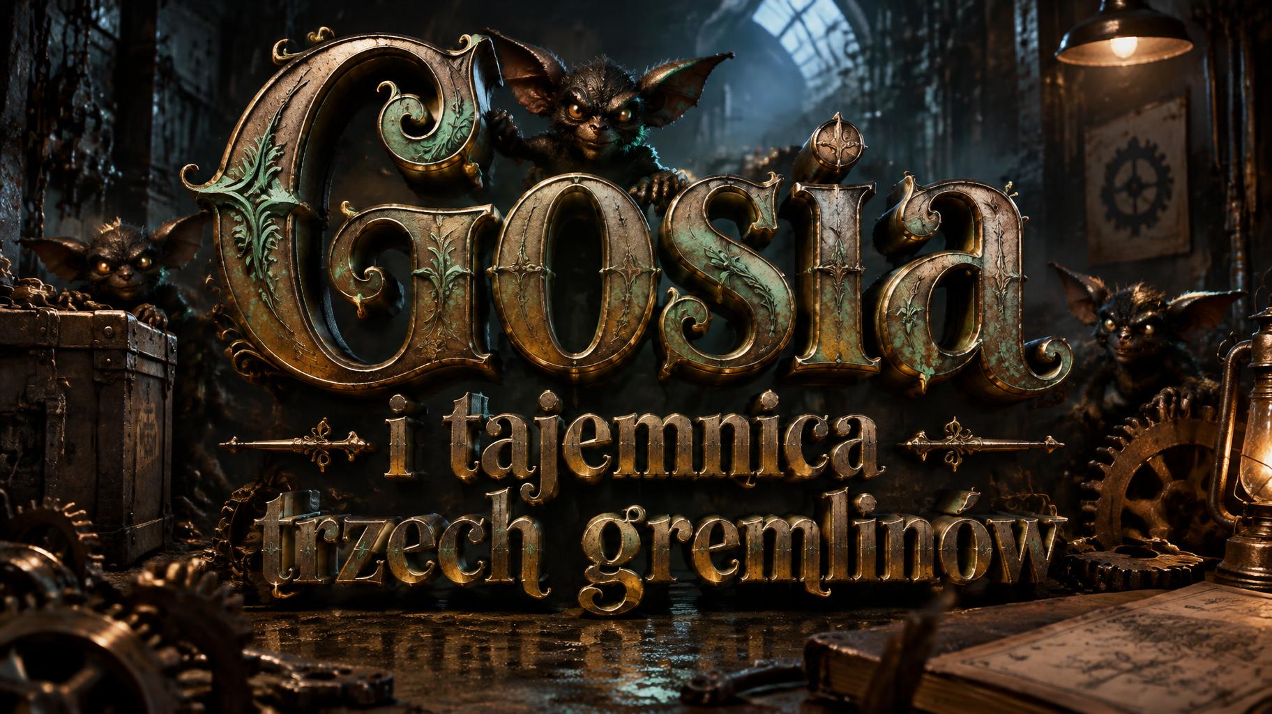 "Gosia i tajemnica trzech gremlinów" — Metallic | AI Text Effect Generator