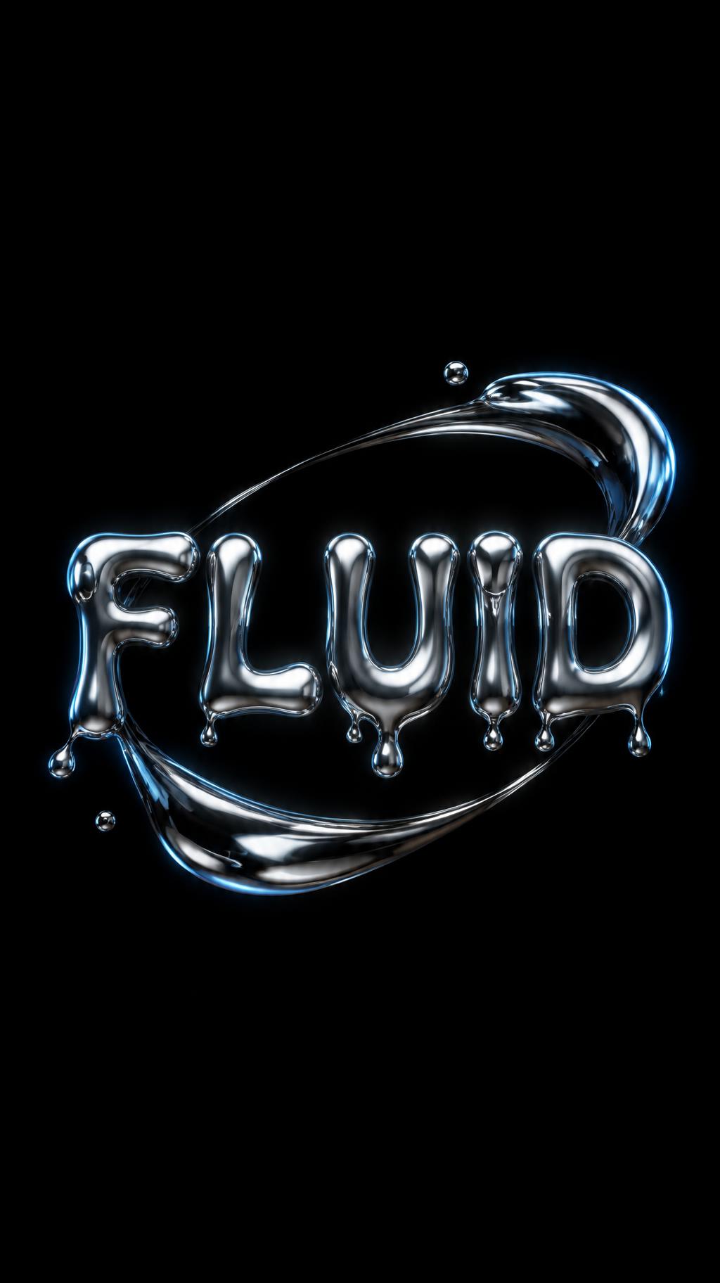"FLUID" — Chrome Metal 3d | AI Text Effect Generator