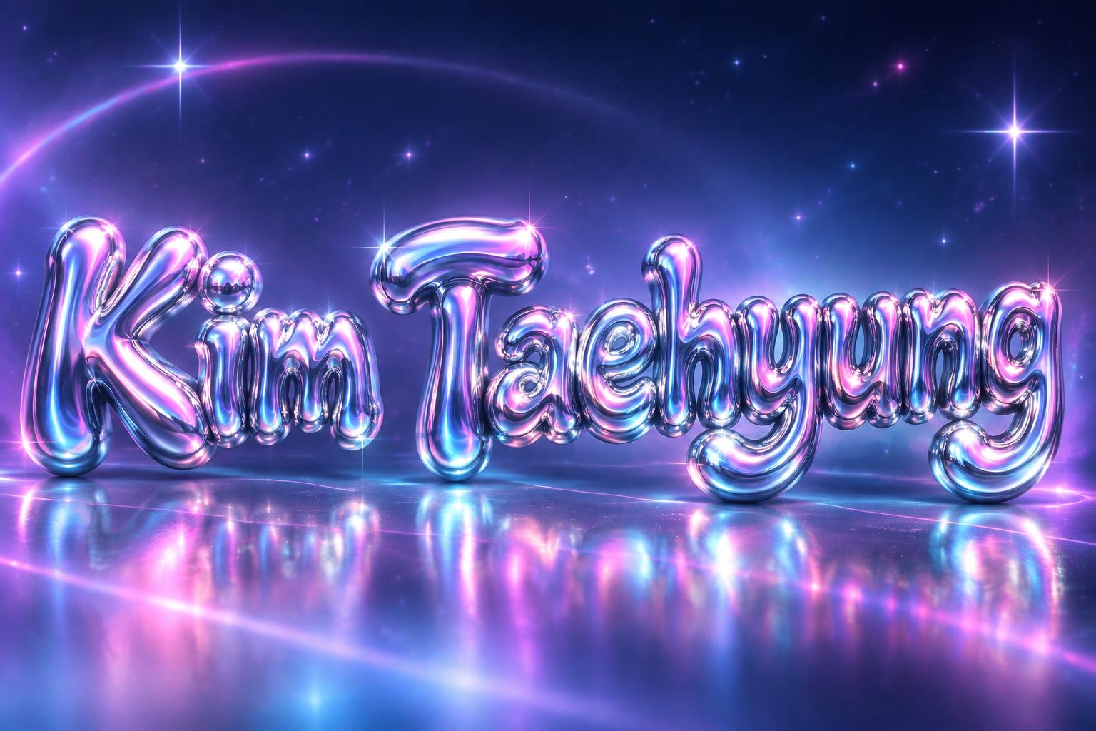 "Kim Taehyung" — Y2k | AI Text Effect Generator