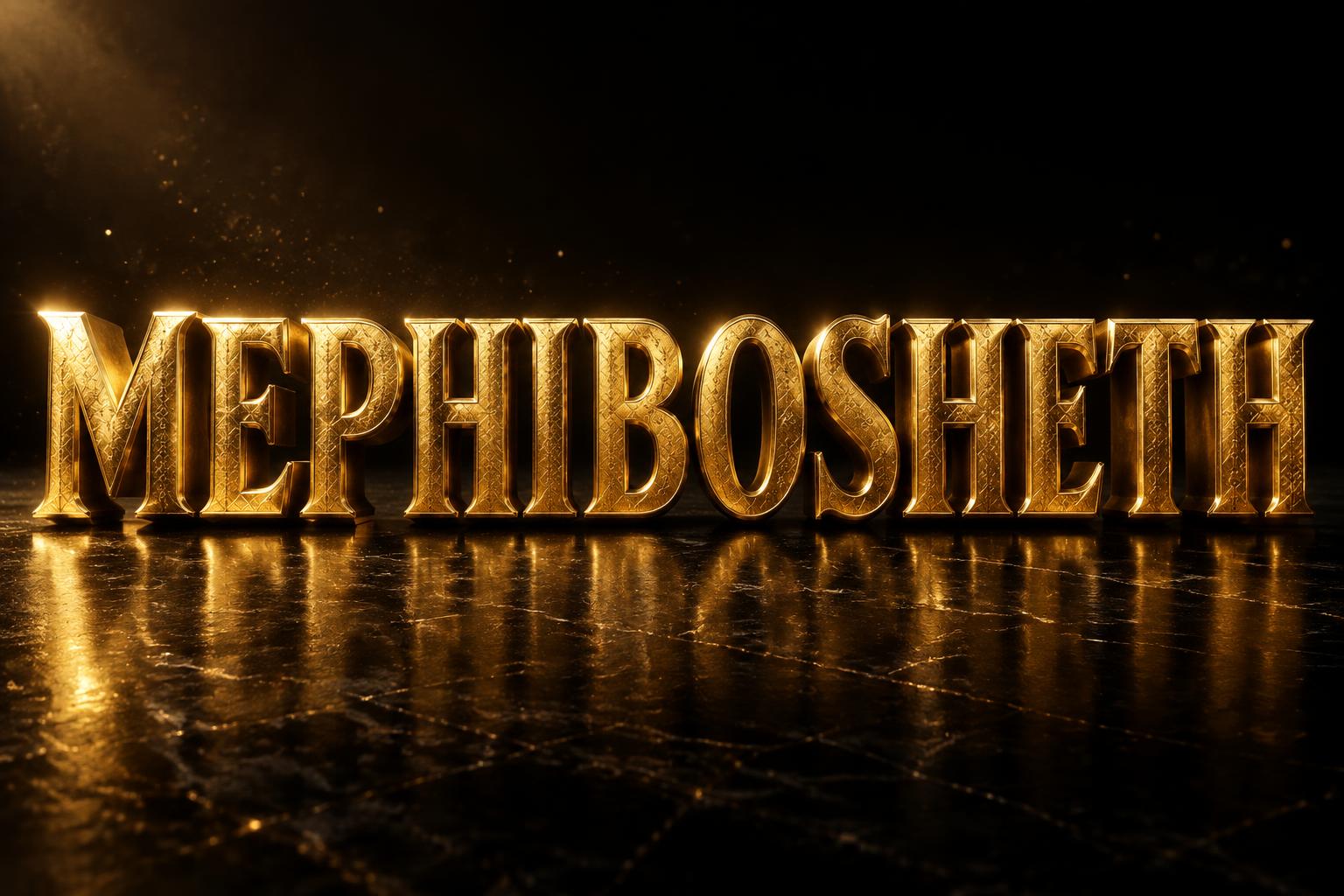 "MEPHIBOSHETH" — 3d Bold Gold | AI Text Effect Generator