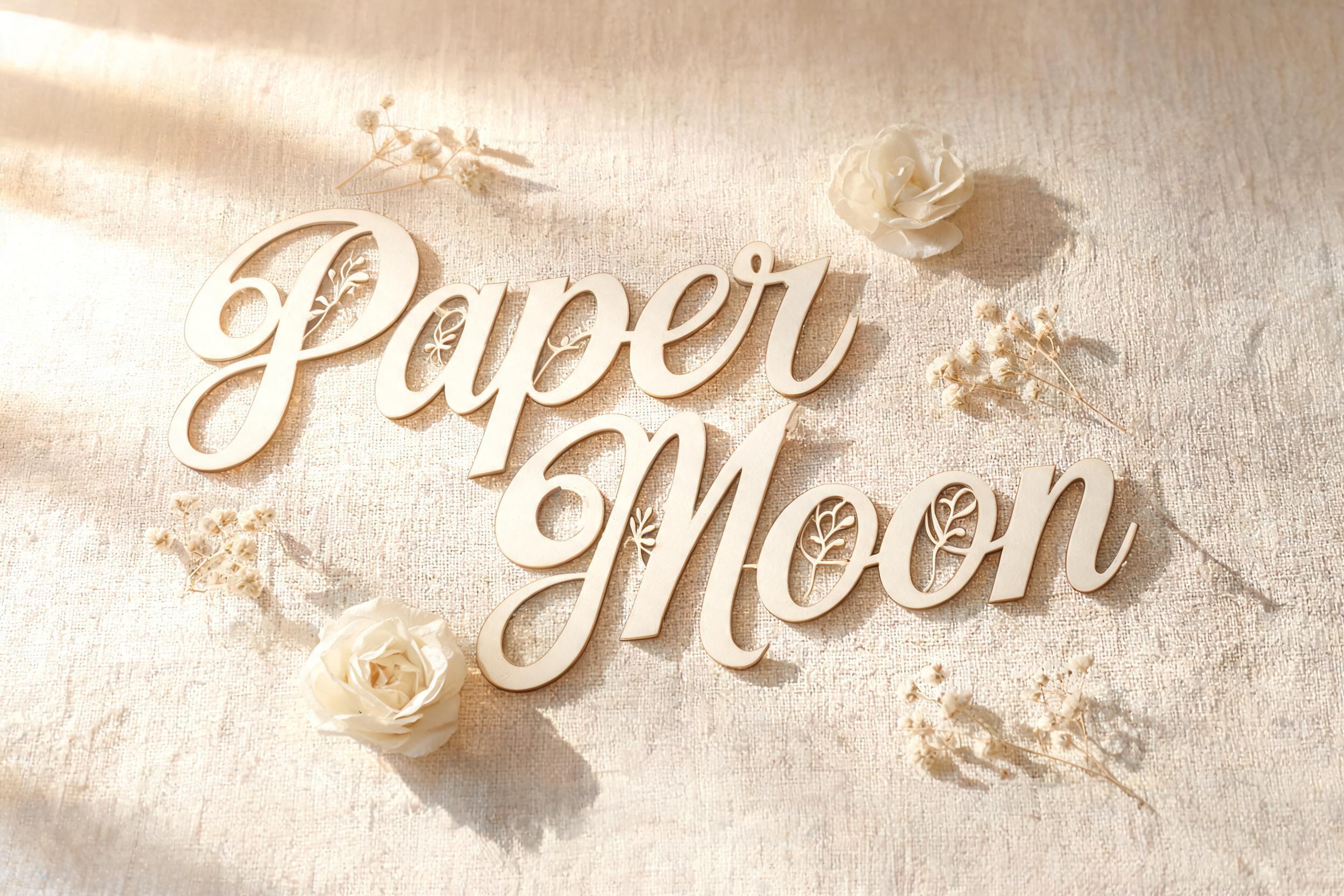 "Paper Moon" — Laser Cut | AI Text Effect Generator
