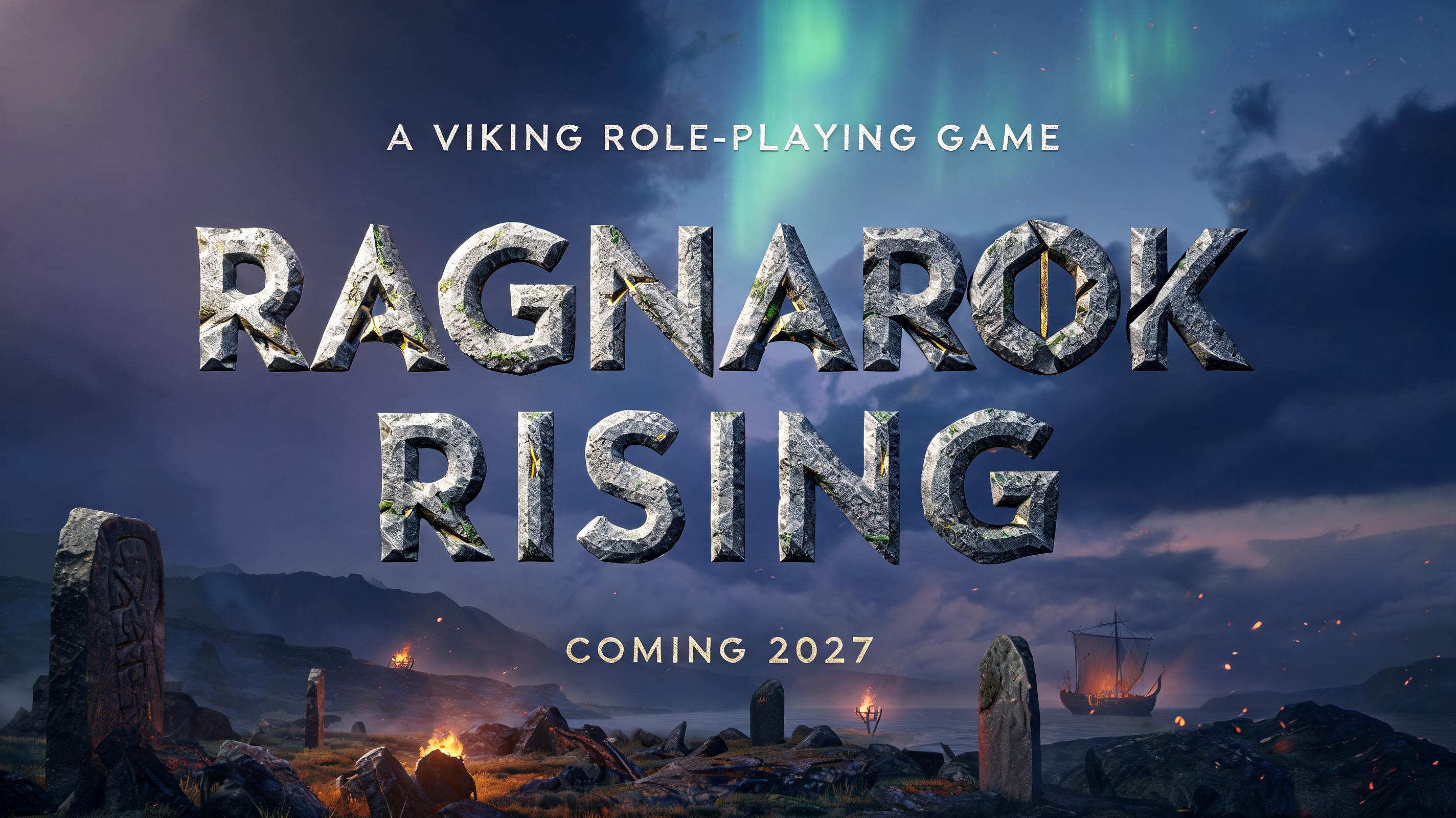 "Make a fantasy game title for my Viking RPG Ragnarok Rising" — Viking | AI Text Effect Generator
