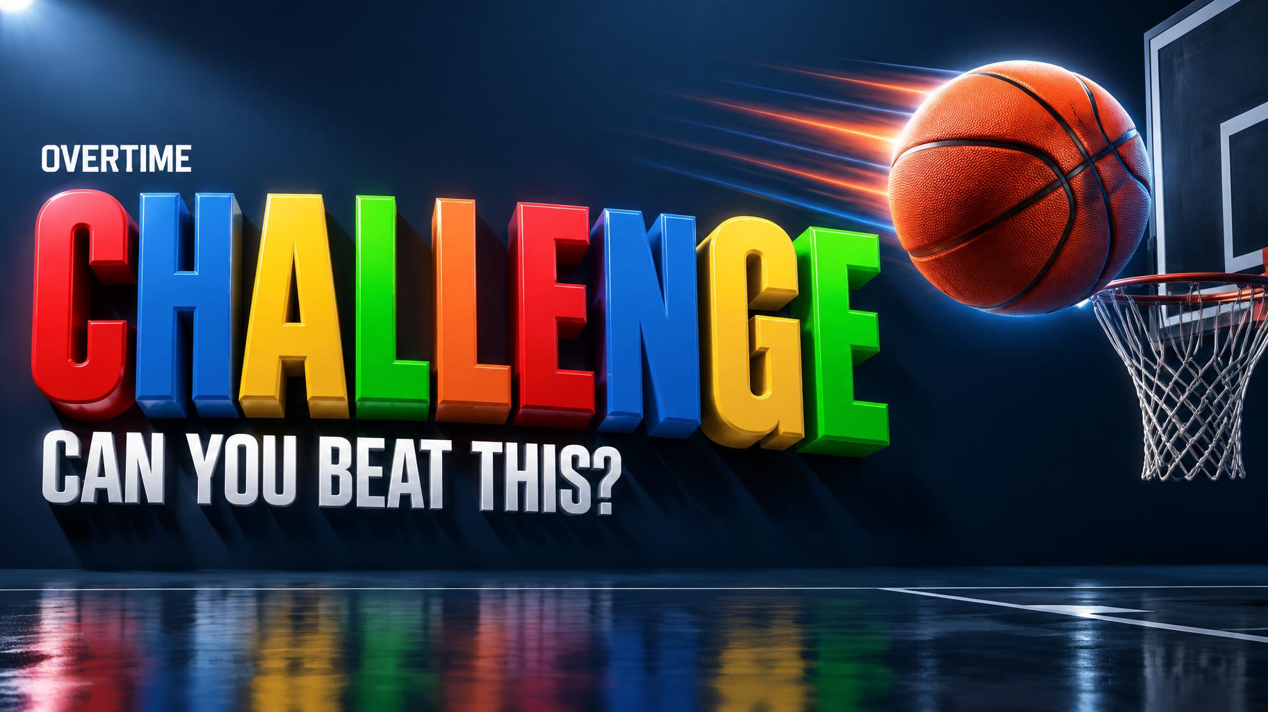 "CHALLENGE
OVERTIME
CAN YOU BEAT THIS?" — 3d Bold | AI Text Effect Generator
