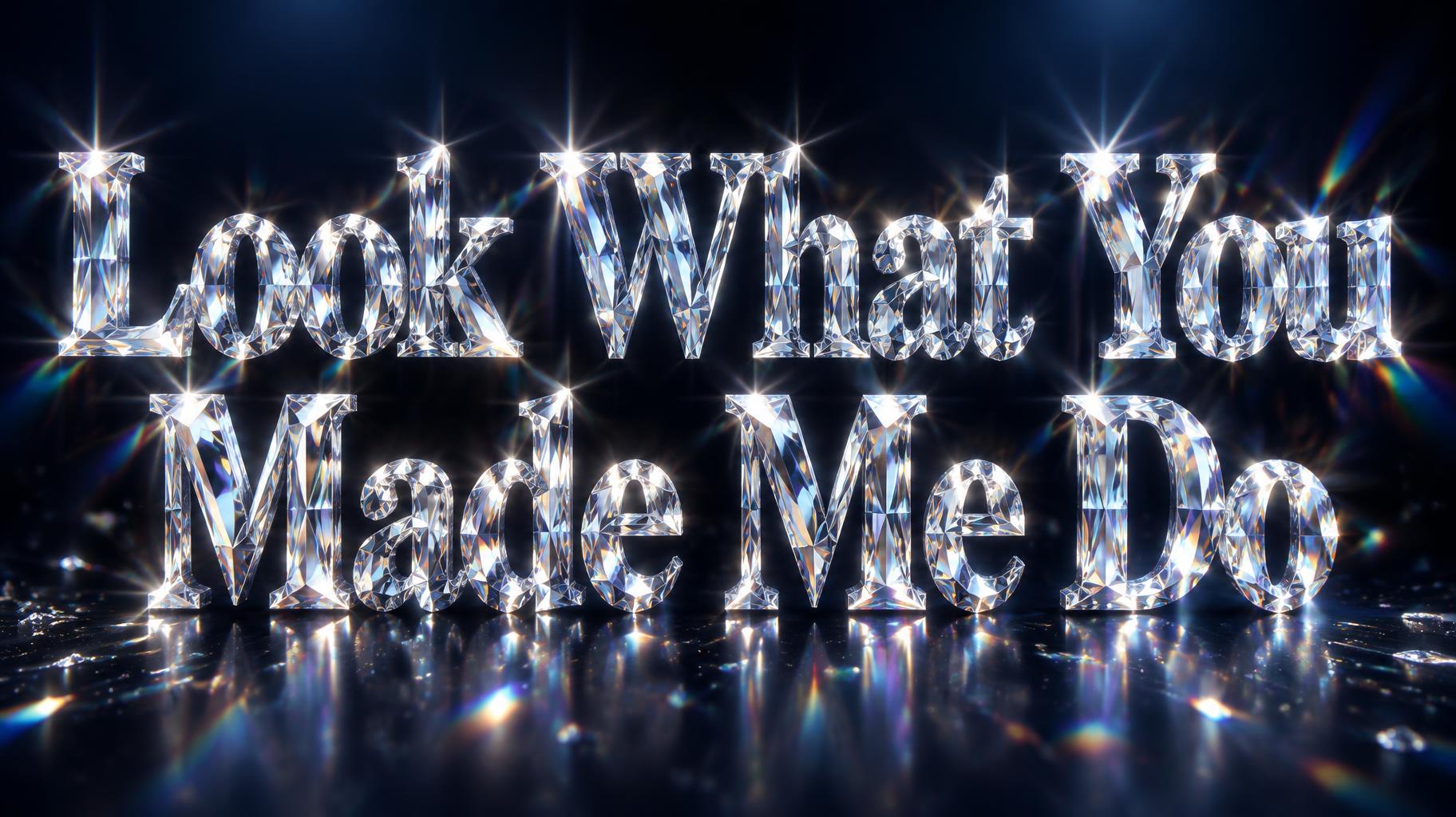 "Look What You Made Me Do" — Glass Crystal | AI Text Effect Generator