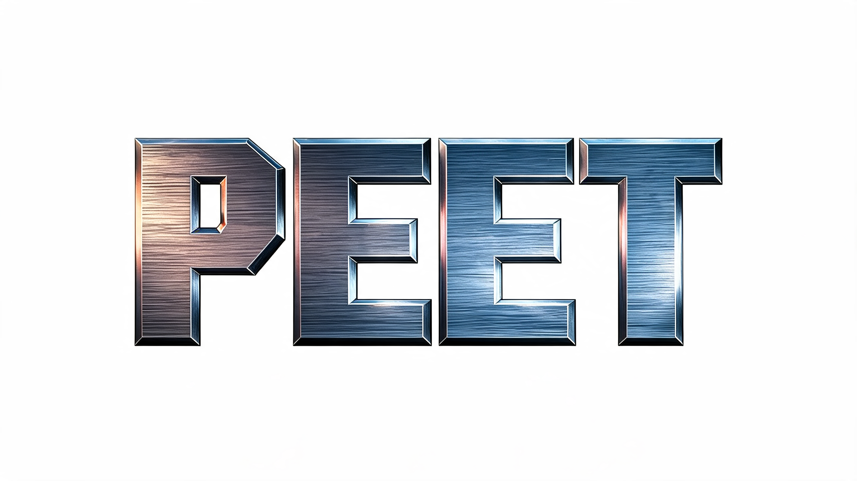"PEET" — Metallic | AI Text Effect Generator
