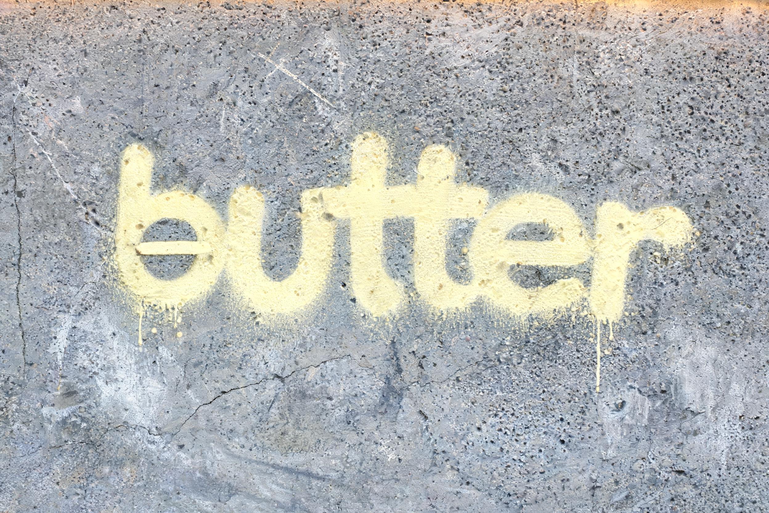 "butter" — Stencil | AI Text Effect Generator