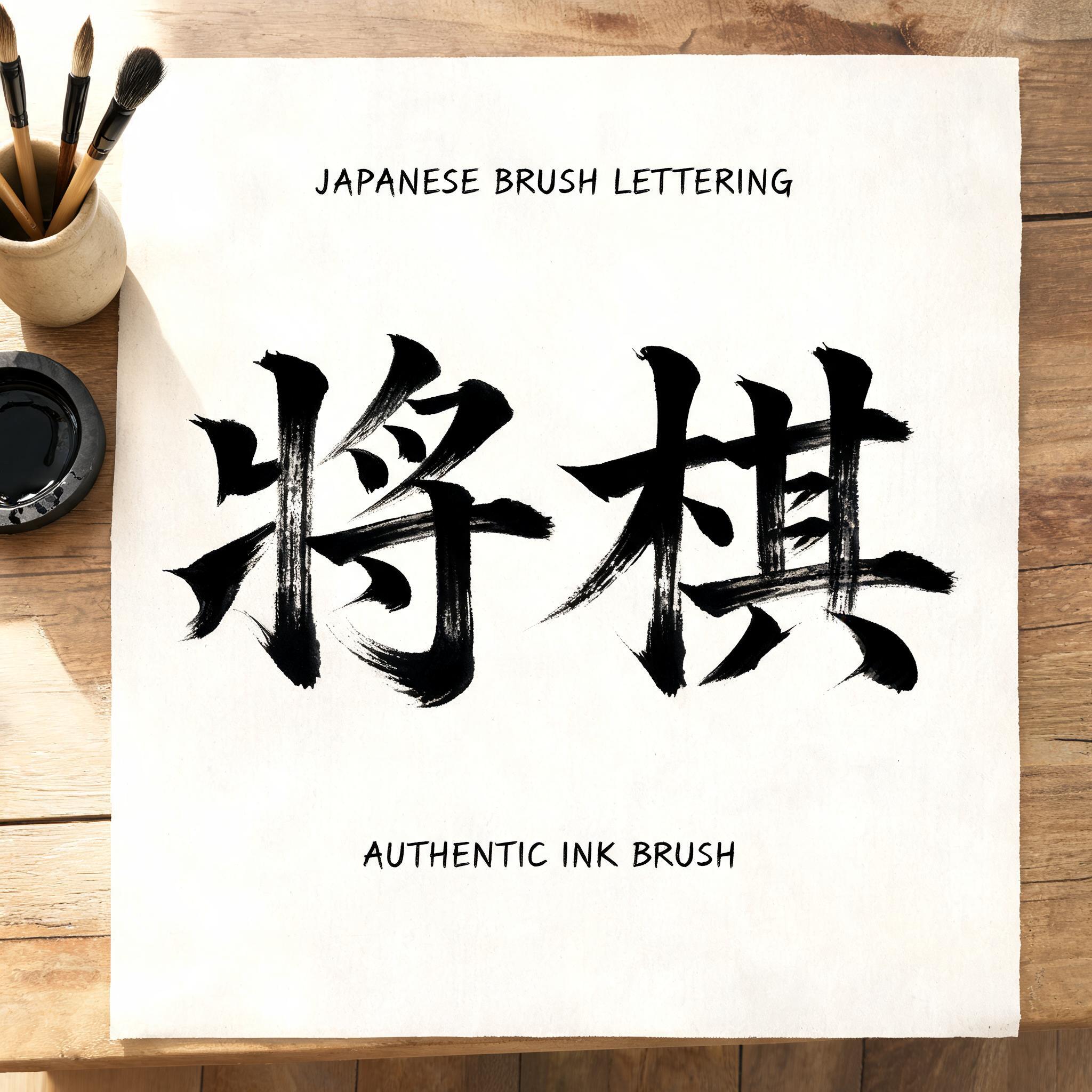 "将棋" — Brush Japanese Ink | AI Text Effect Generator