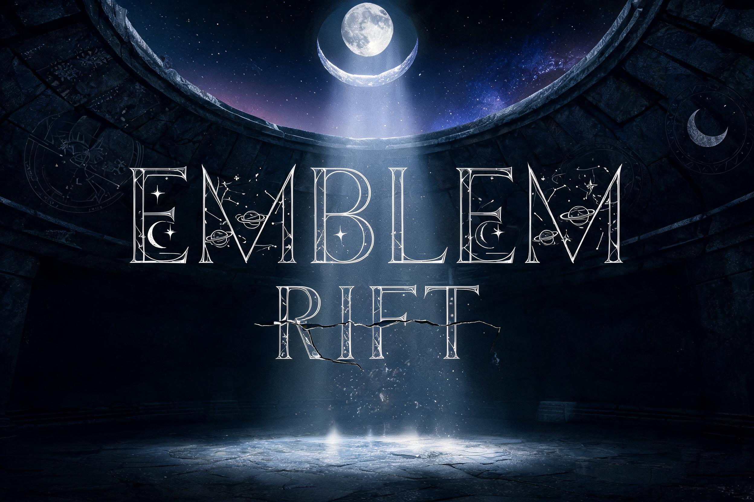 "Emblem Rift" — Celestial Symbol text effect