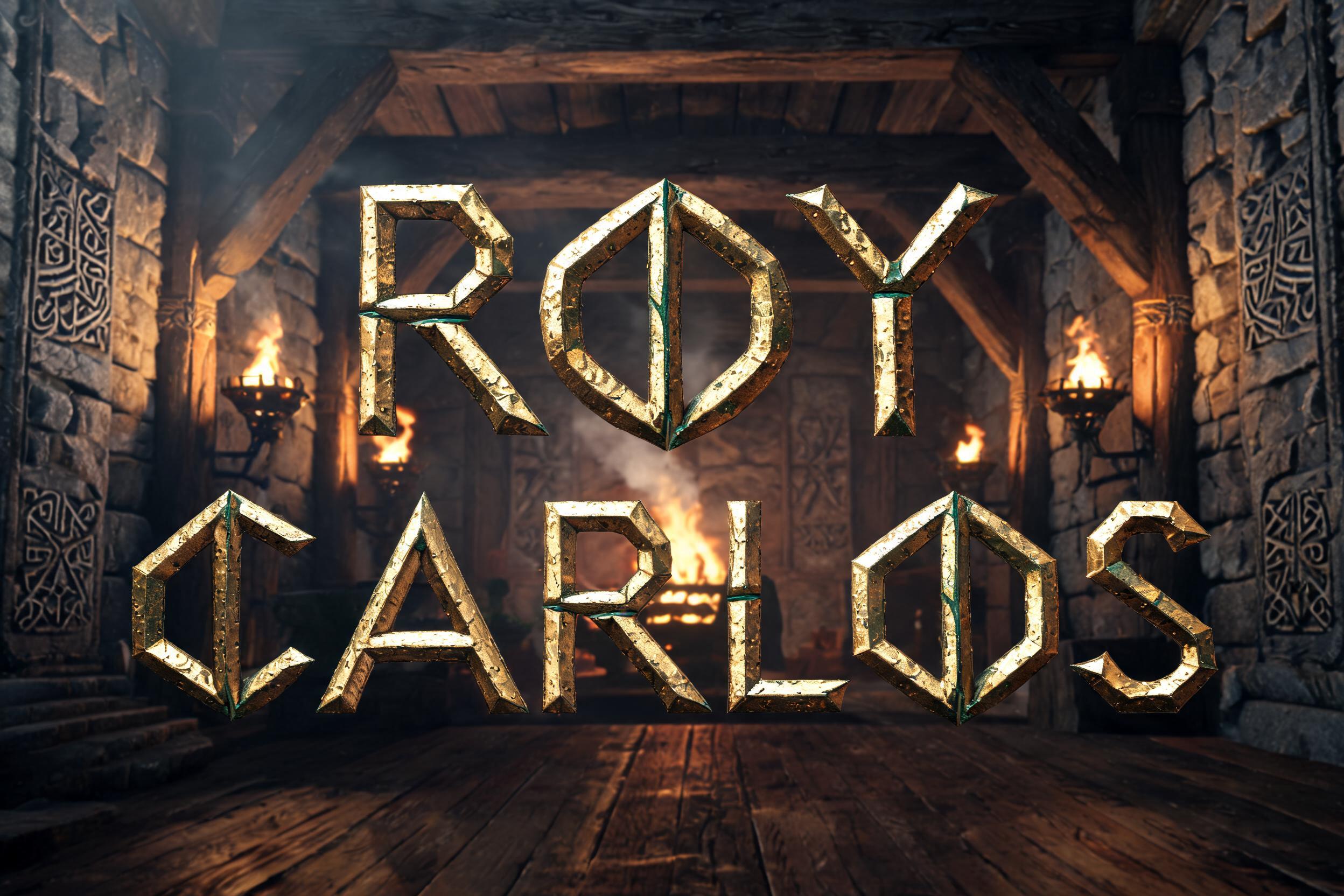 "Roy Carlos" — Viking text effect