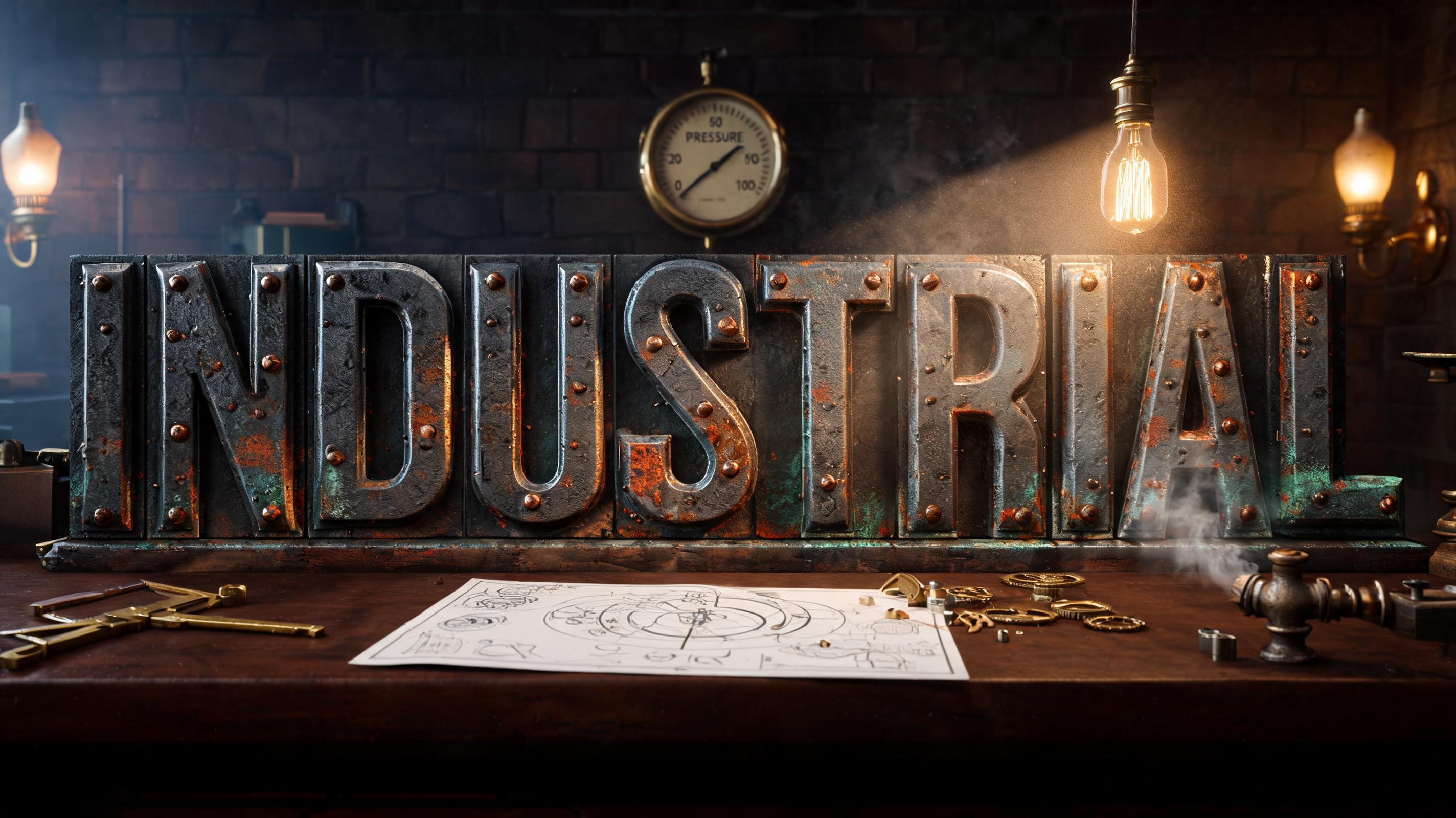 "Industrial" — Steampunk text effect