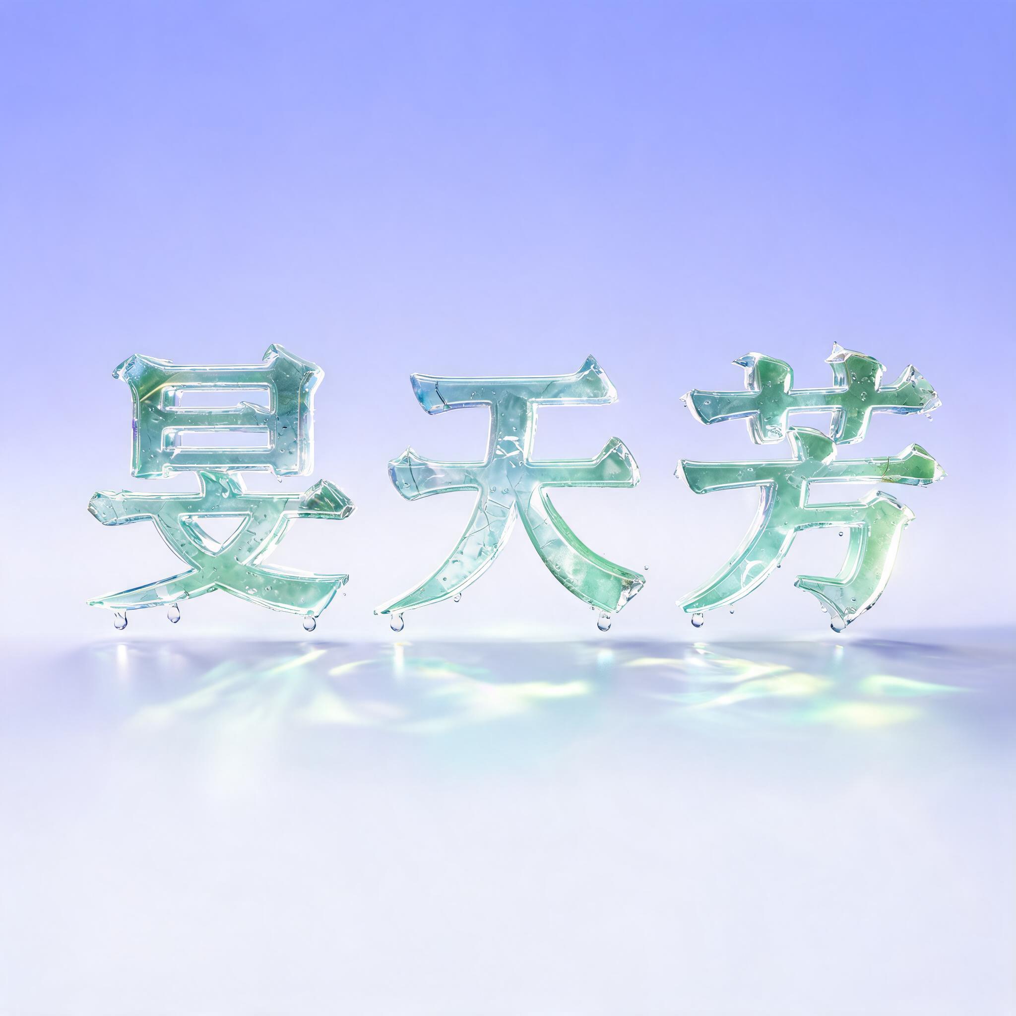 "旻天芳" — Glass | AI Text Effect Generator