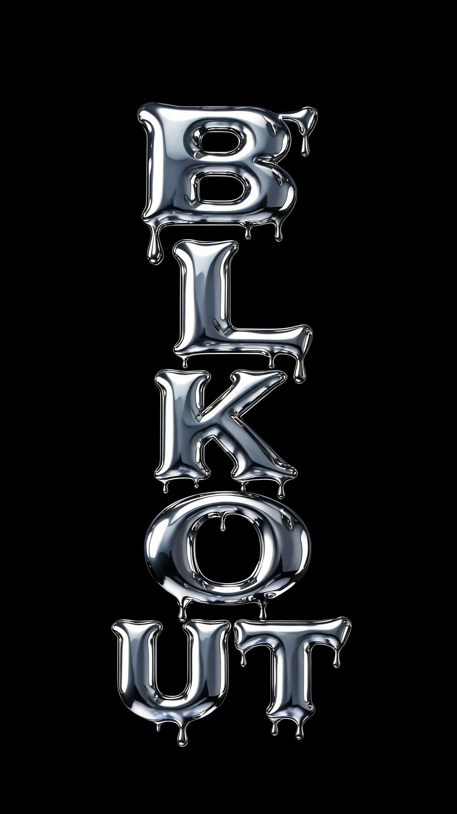 "BLKOUT" — Chrome Metal 3d | AI Text Effect Generator