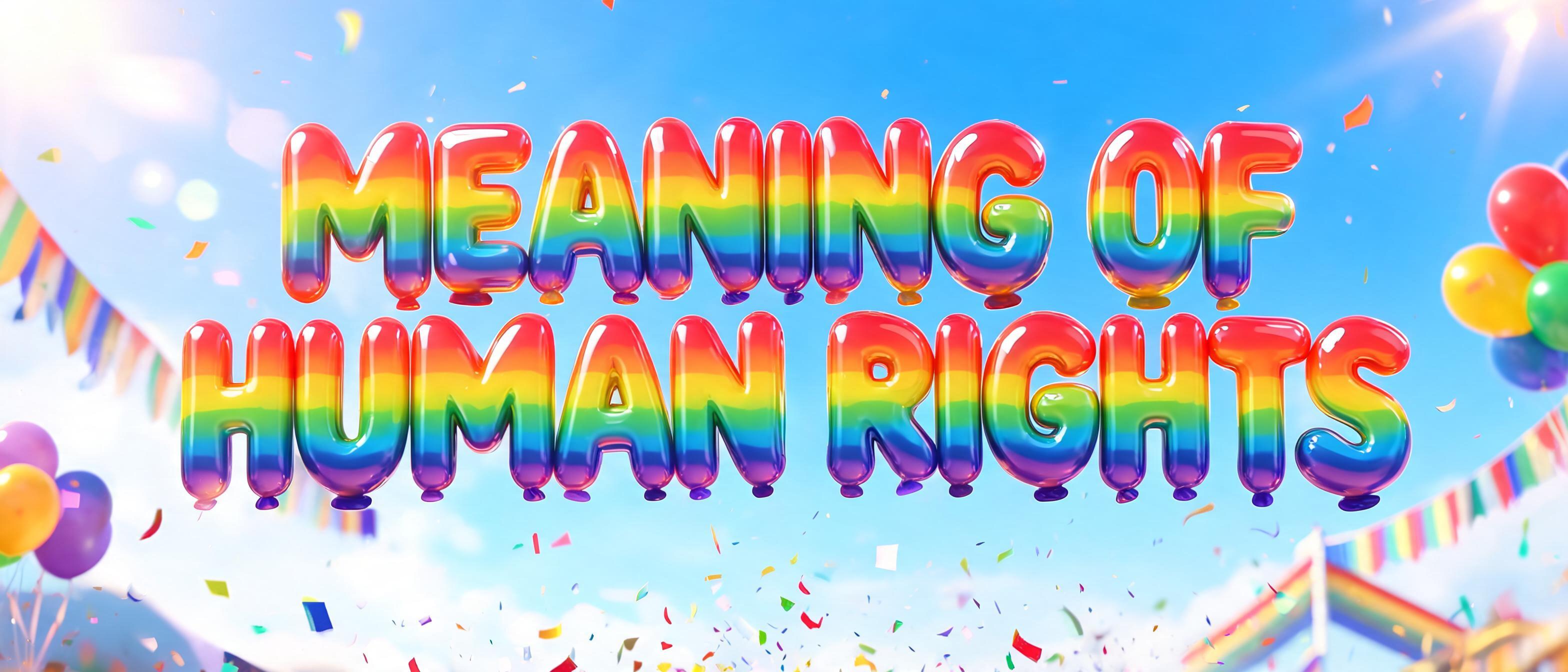 "MEANING OF HUMAN RIGHTS" — Rainbow | AI Text Effect Generator