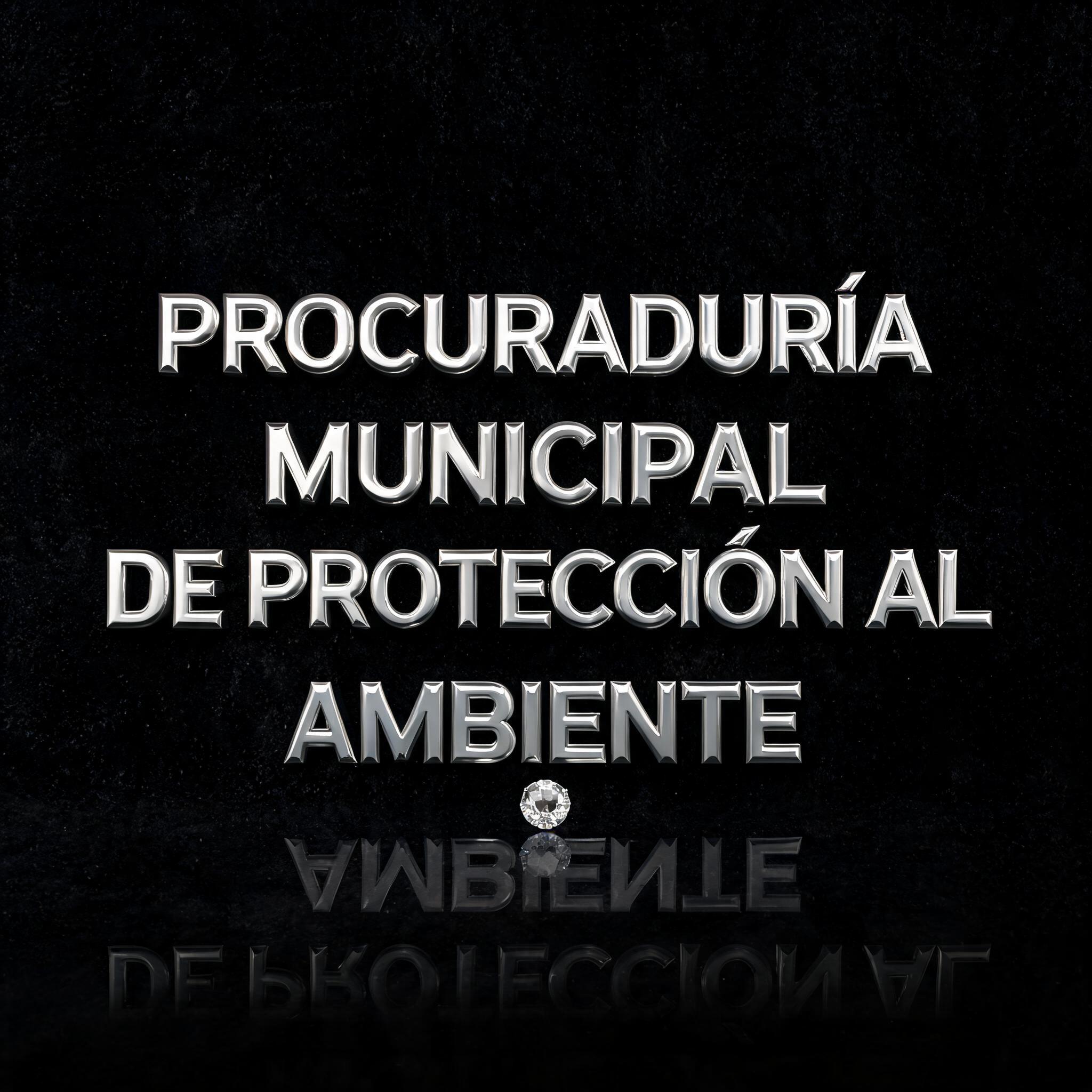 "PROCURADURÍA 
MUNICIPAL
DE PROTECCIÓN AL
AMBIENTE" — Chrome Metal 3d | AI Text Effect Generator