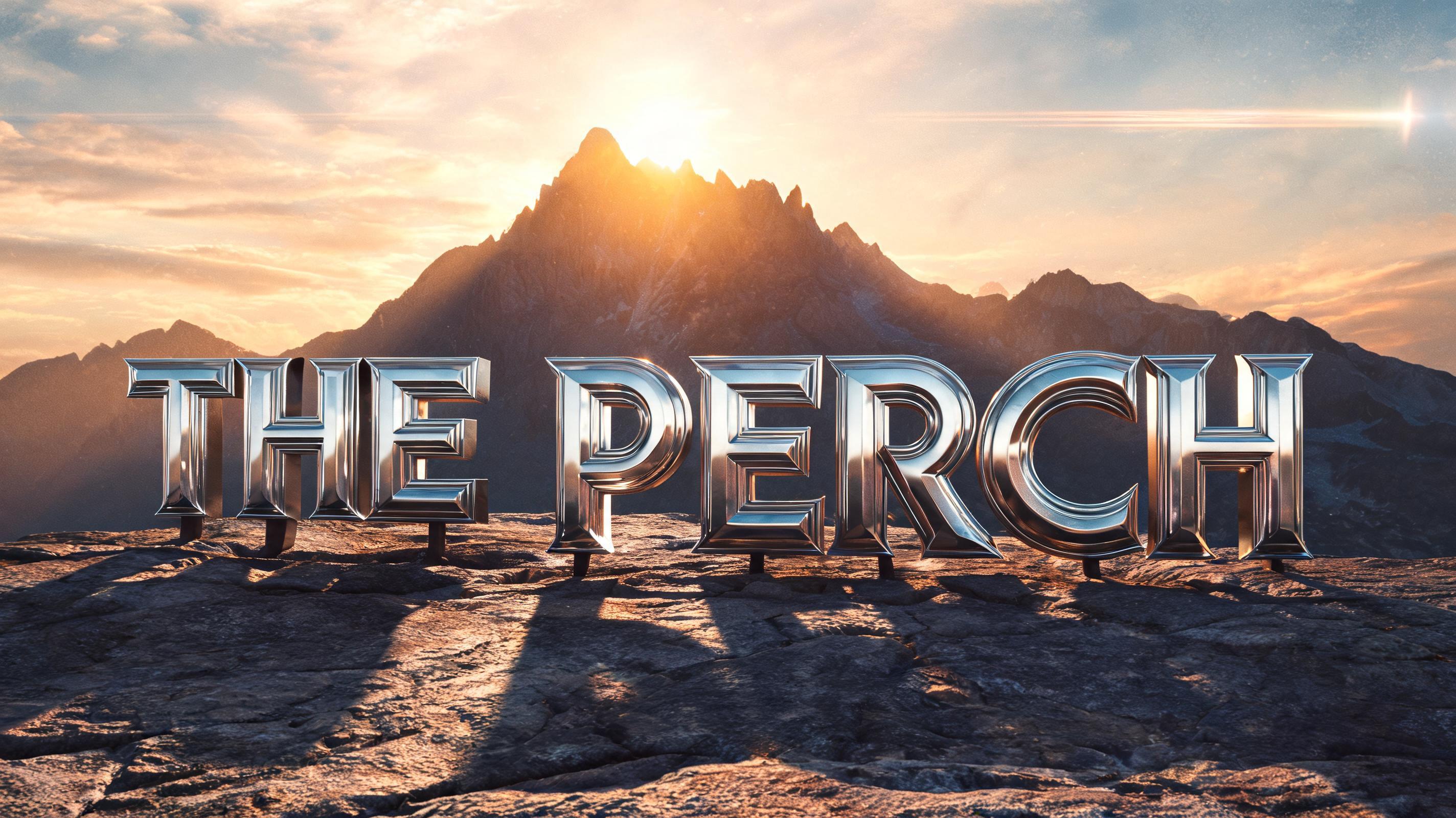 "THE PERCH" — Chrome Metal 3d | AI Text Effect Generator