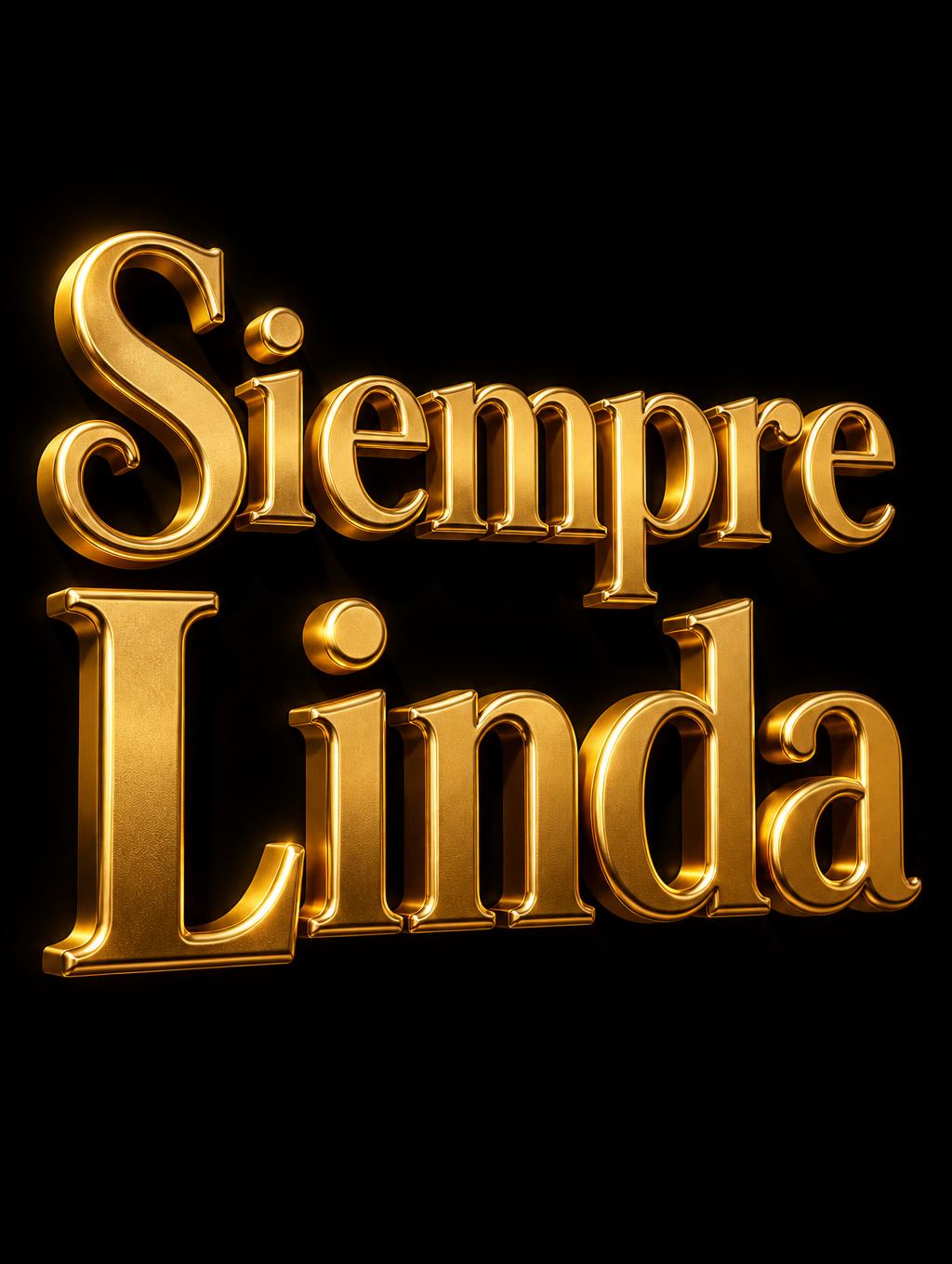 "Siempre
Linda" — 3d Bold Gold | AI Text Effect Generator