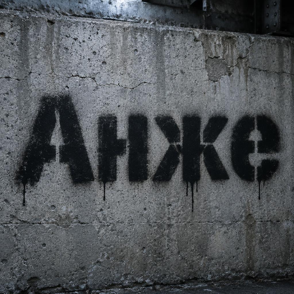 "Анже" — Stencil | AI Text Effect Generator