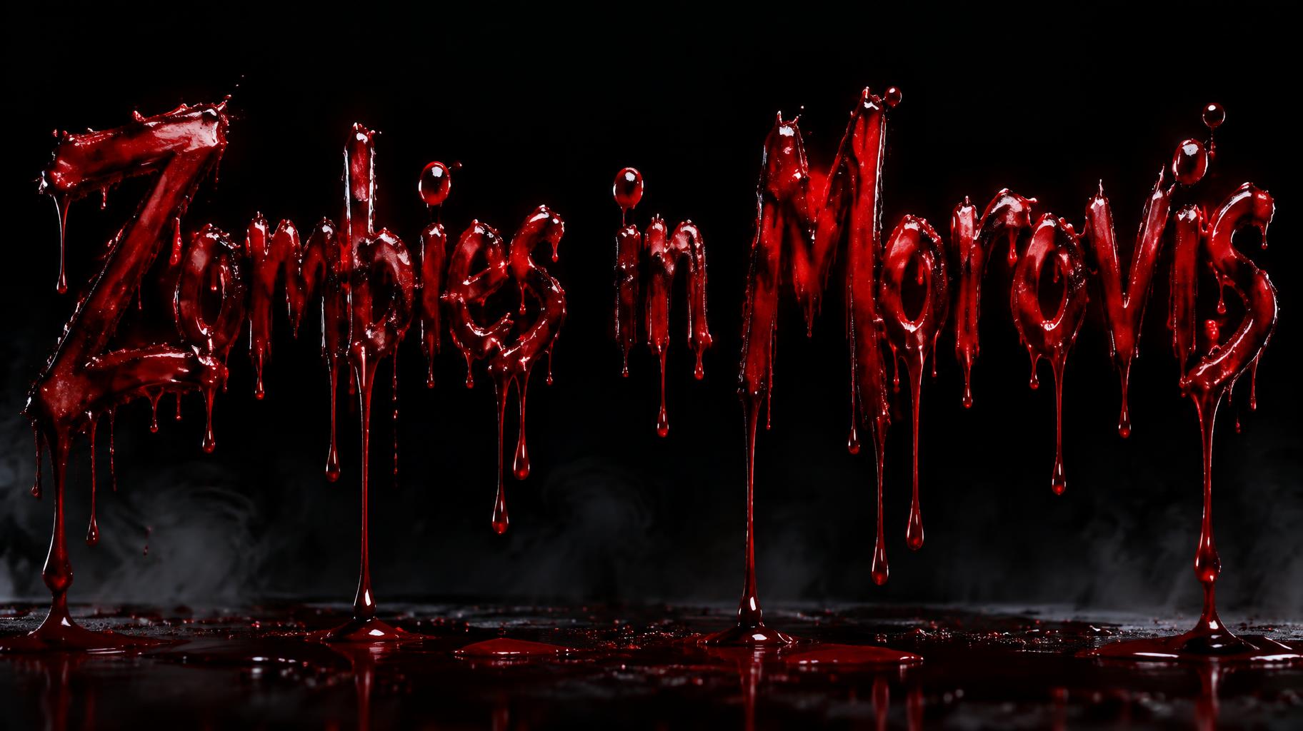 "Zombies in Morovis" — Drip Font Blood | AI Text Effect Generator