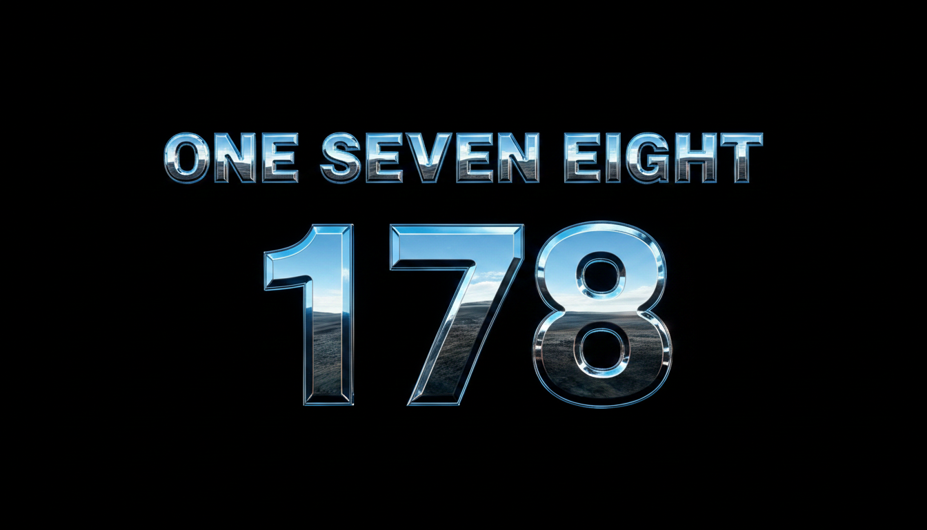 "178" — Chrome Metal 3d | AI Text Effect Generator