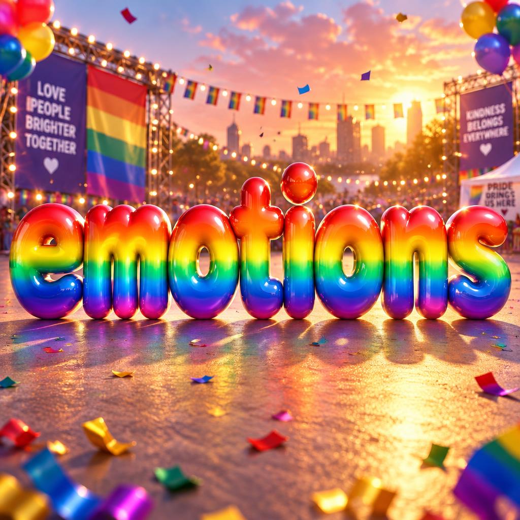 "emotions" — Rainbow text effect