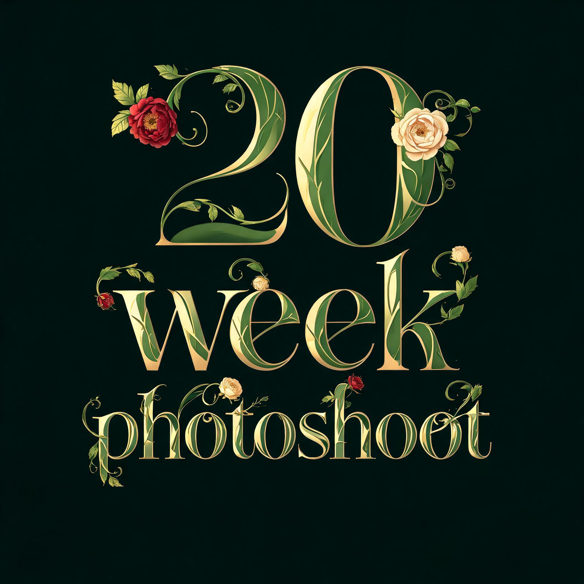 "20  week photoshoot" — Floral | AI Text Effect Generator