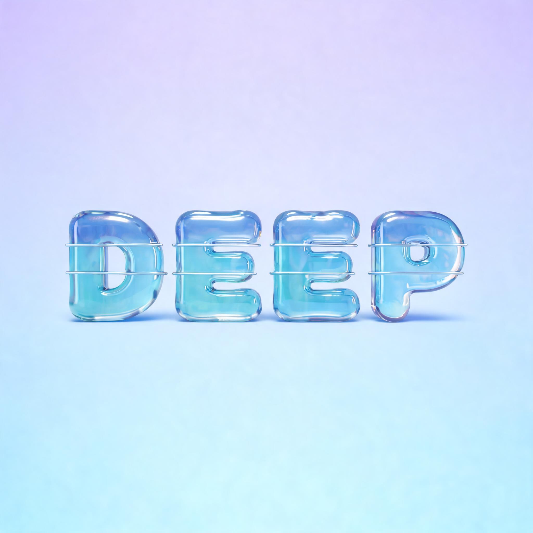 "𝐃 ̶𝐄 ̶𝐄 ̶𝐏" — Glass Liquid | AI Text Effect Generator
