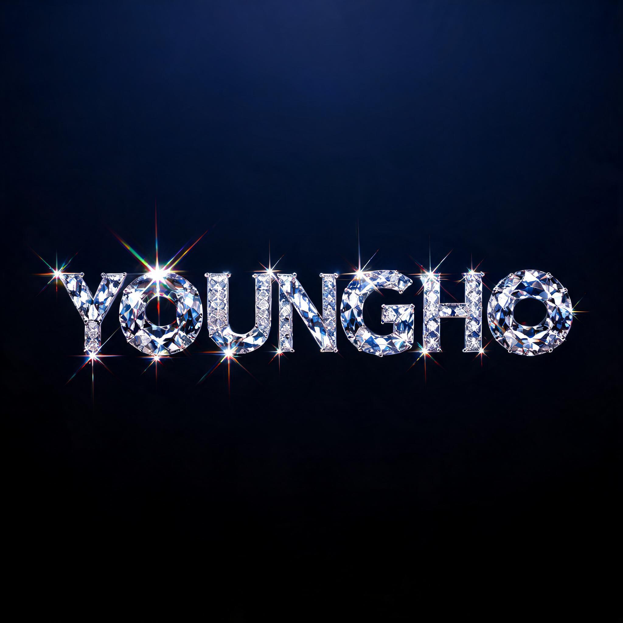 "YOUNGHO" — Glass Crystal | AI Text Effect Generator