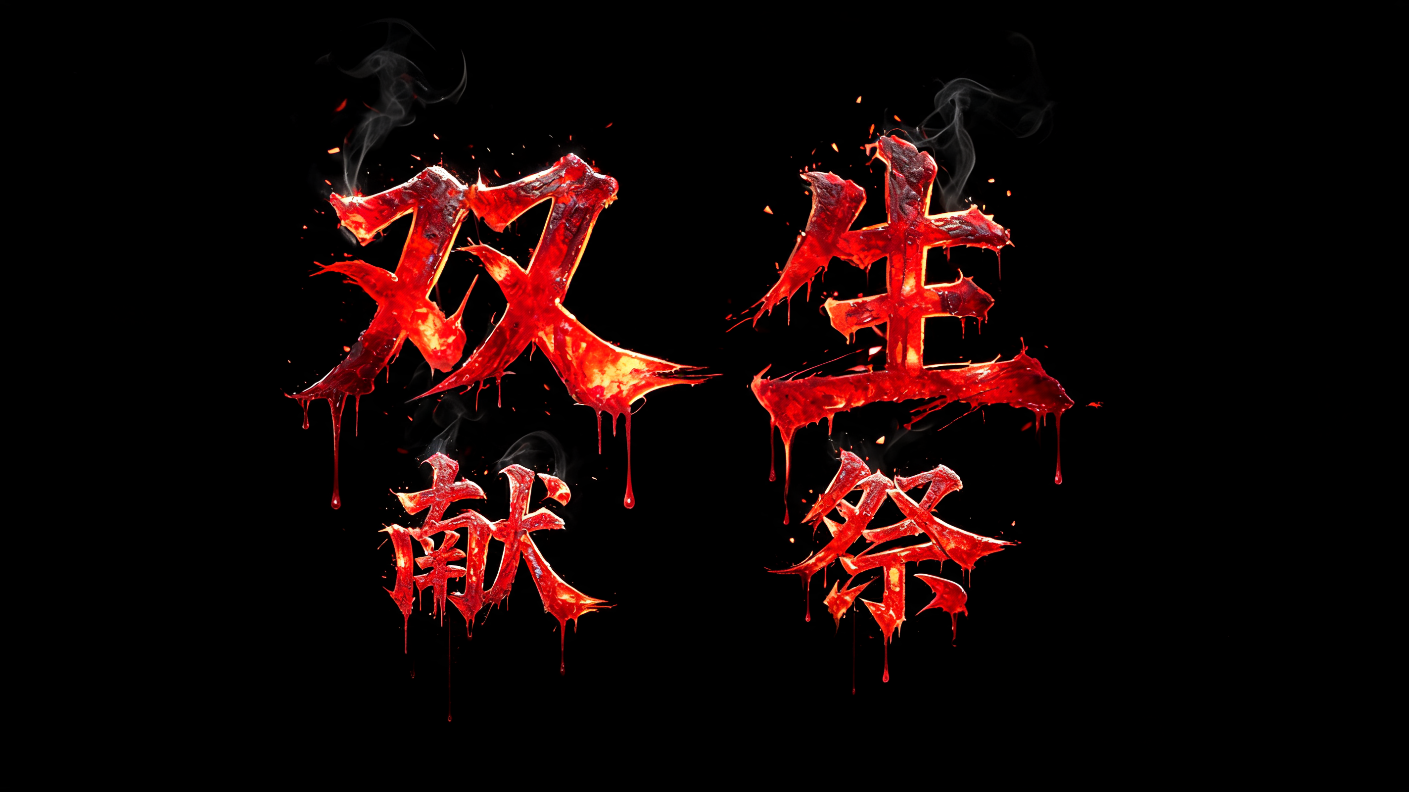 "双生献祭" — Horror text effect