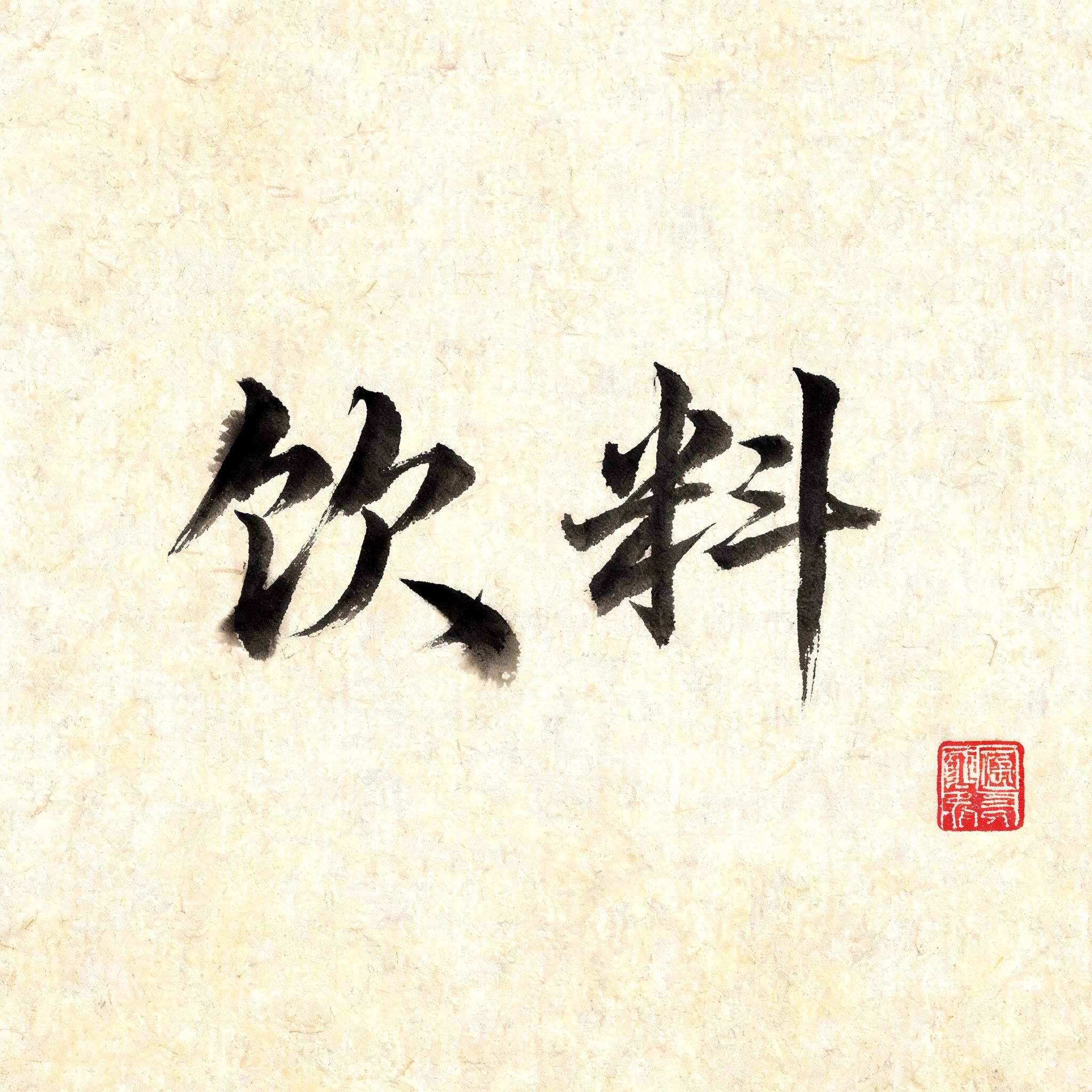 "饮料" — Brush Chinese Ink | AI Text Effect Generator